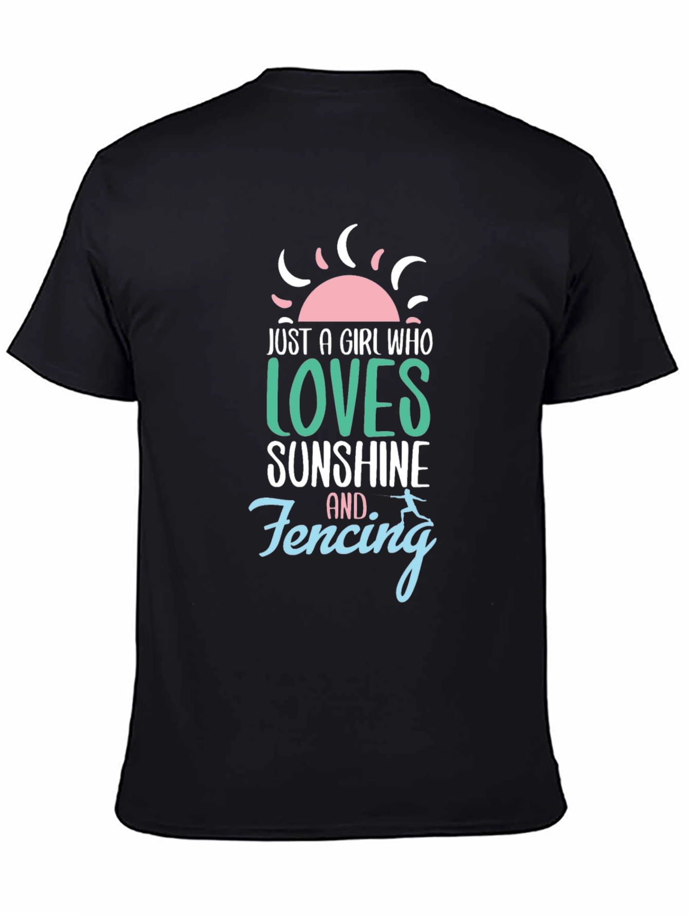 Black Just a Girl Who Loves Sunshine & Fencing T-Shirt view 4
