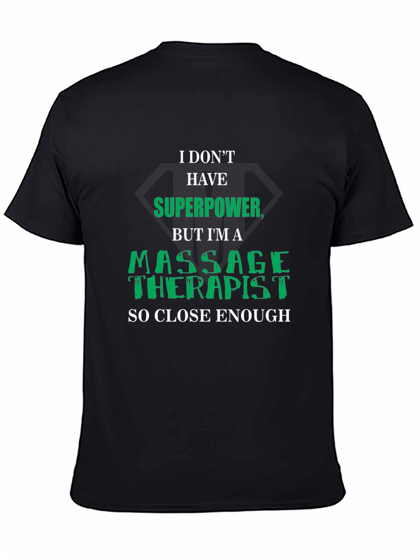 Black Massage Therapist Superpower Graphic Tee view 4