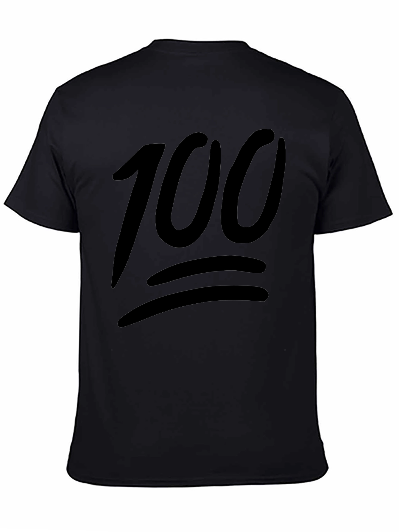 Black 100 Emoji Black T-Shirt - Express Yourself view 4