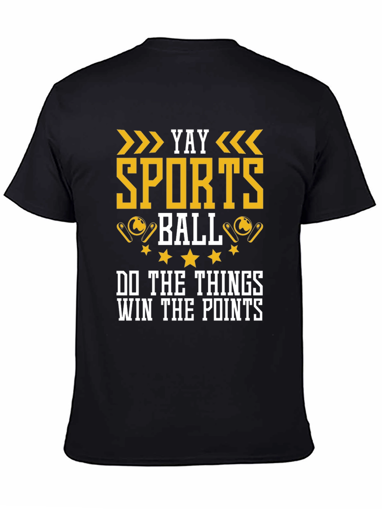 Black Yay Sports Ball Graphic T-Shirt view 4