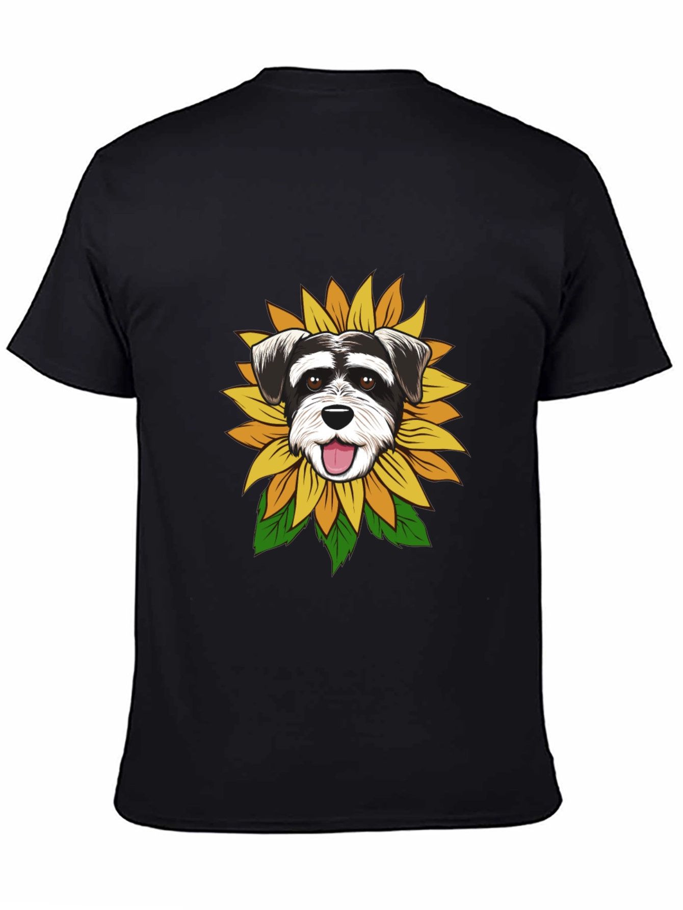 Black Dog Sunflower Graphic Tee - Black view 4