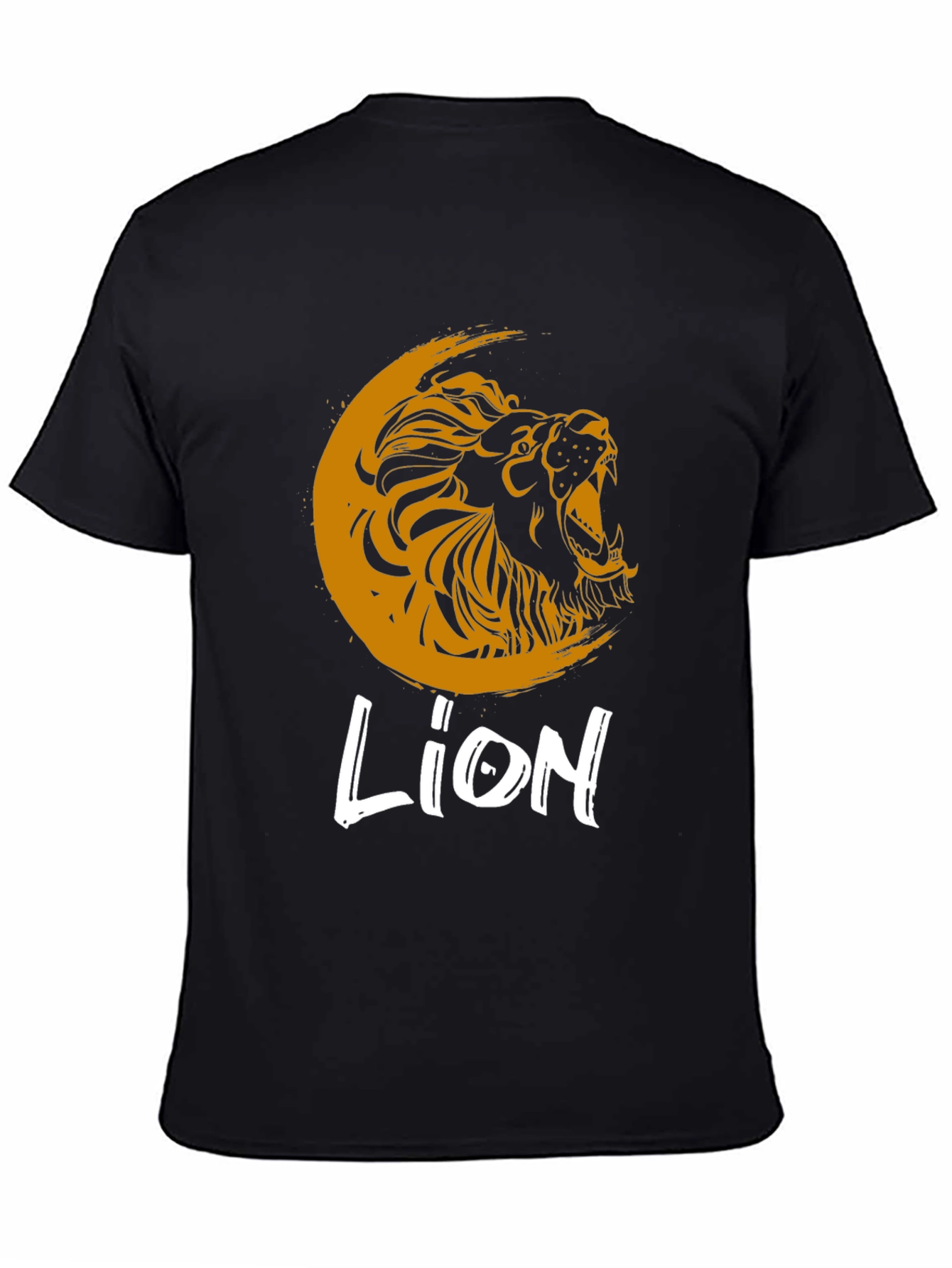 Black Lion Graphic Print Crew Neck T-Shirt view 4