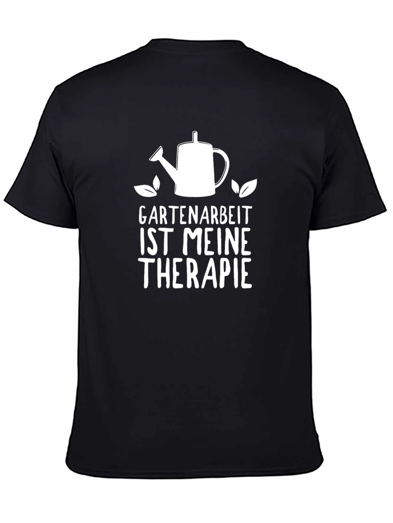 Black Gardening is My Therapy T-Shirt - Black view 4
