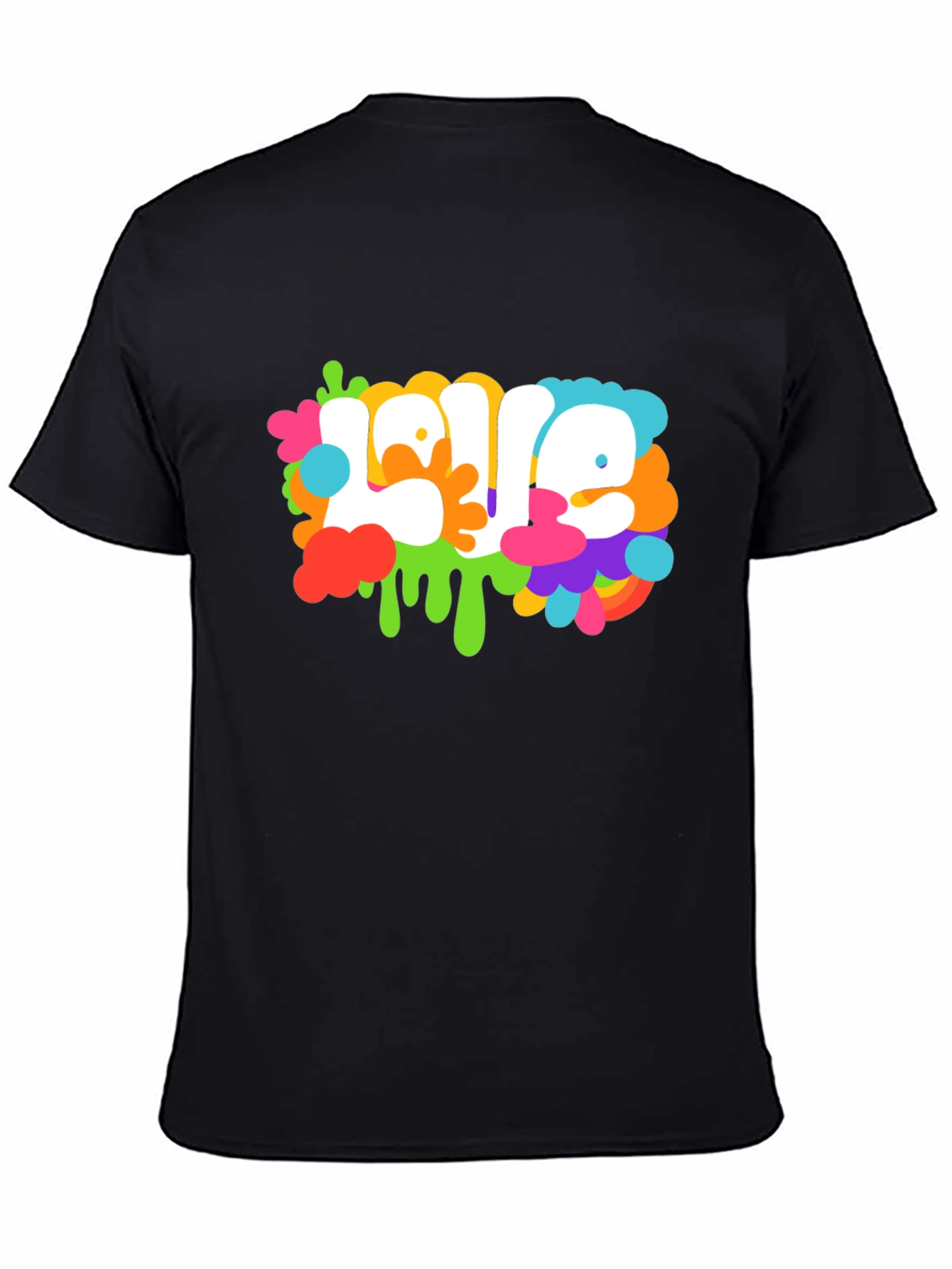 Black Colorful 'Love' Graphic Tee view 4