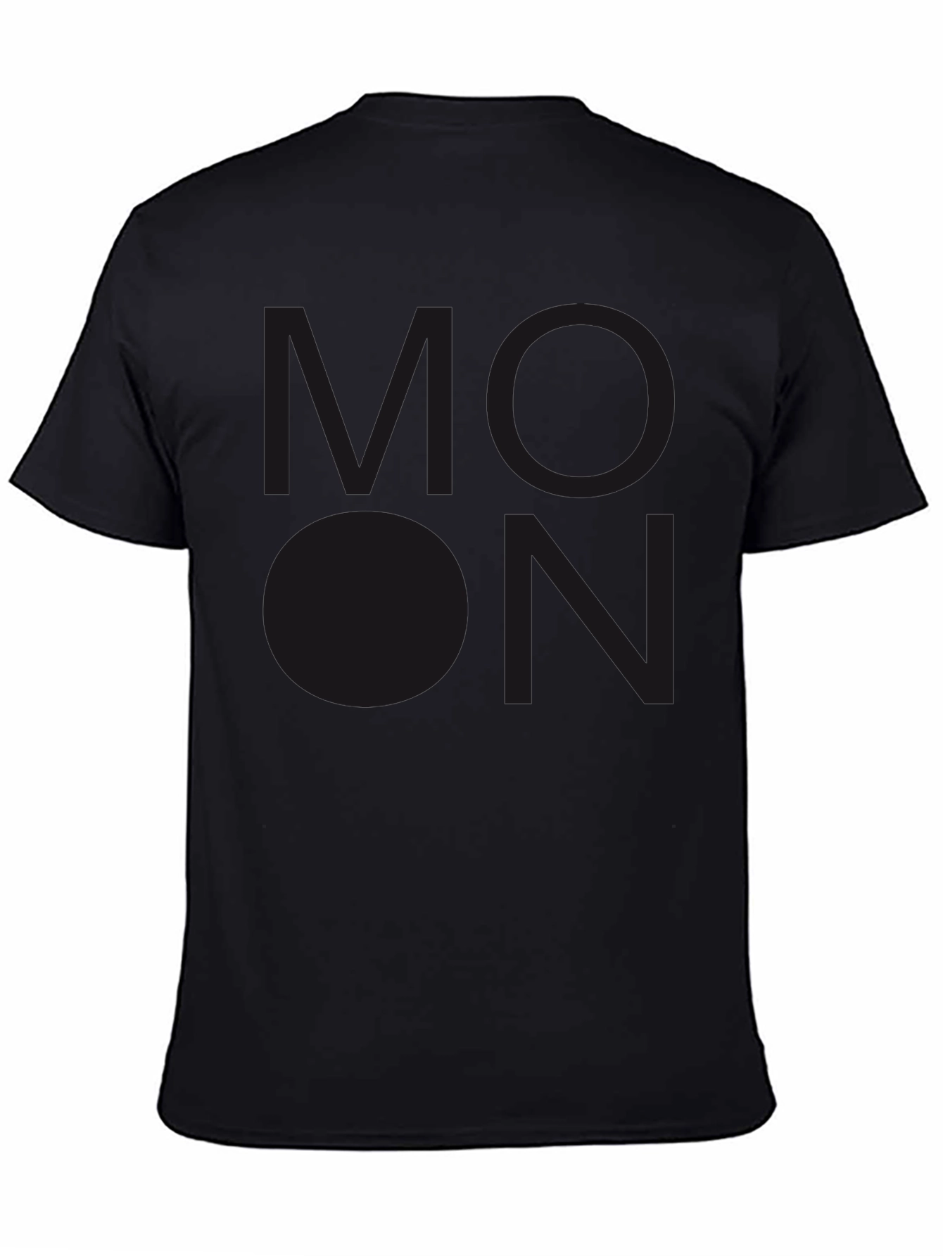 Black Men's Black T-Shirt with Subdued Graphic Print view 4