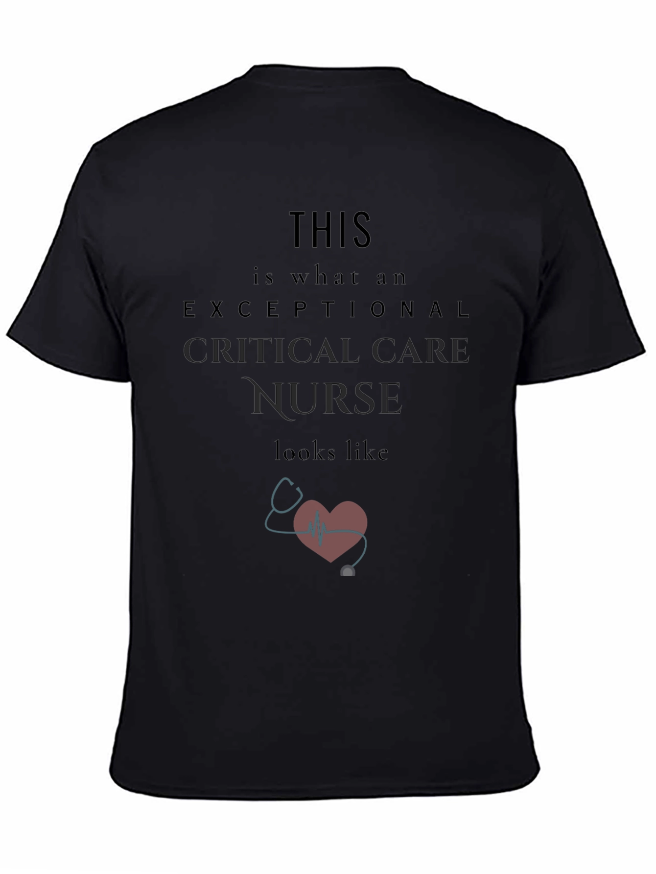 Black Exceptional Critical Care Nurse T-Shirt view 4