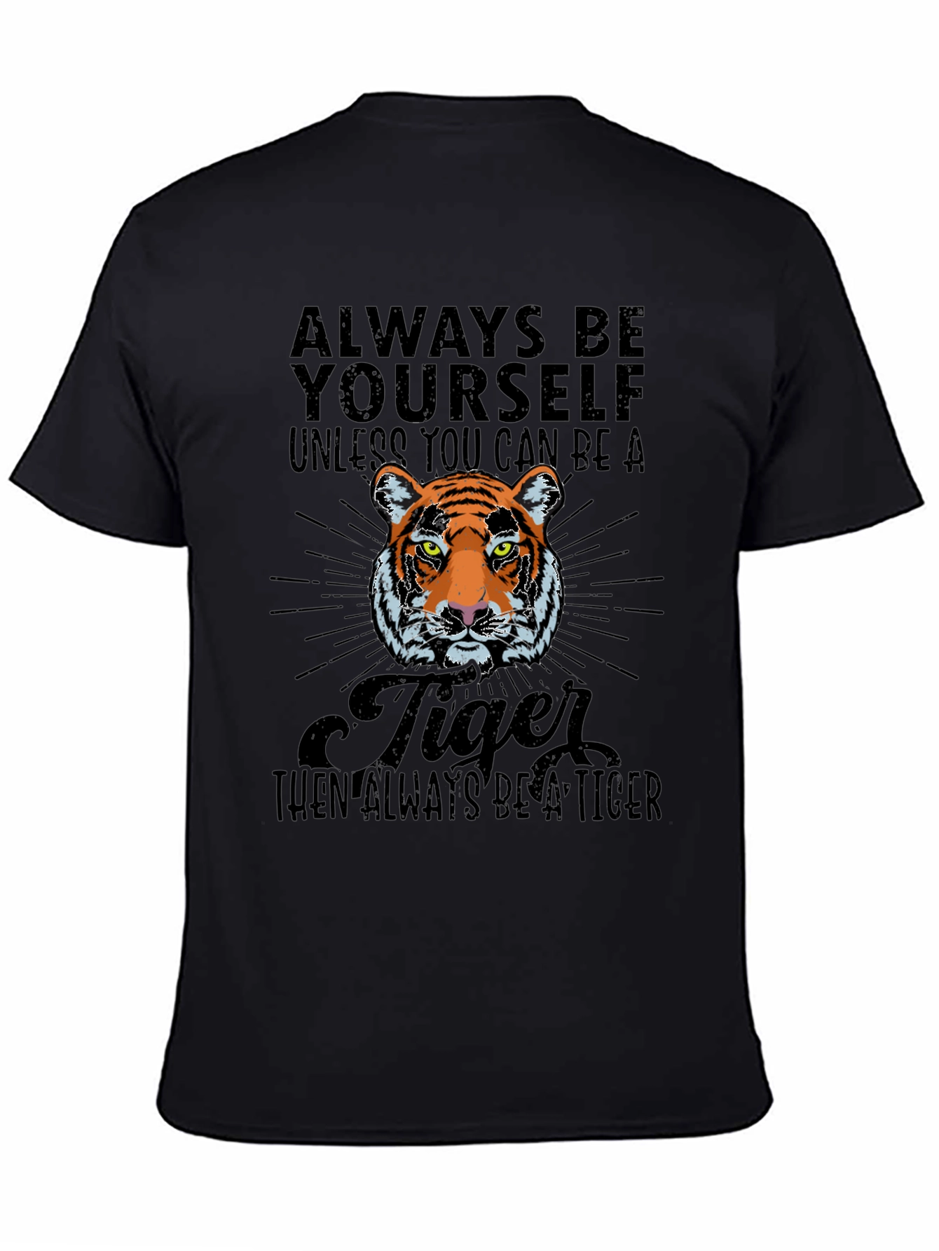 Black Always Be Yourself Tiger Graphic T-Shirt view 4