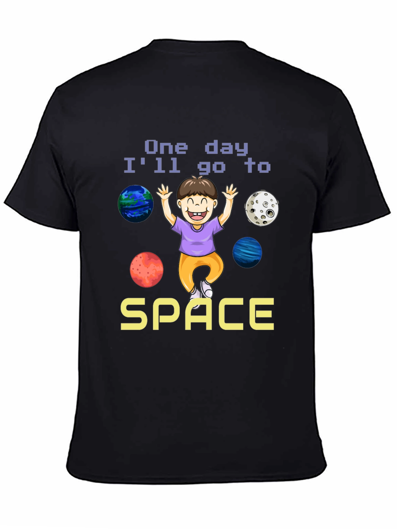 Black One Day I'll Go to Space T-Shirt view 4