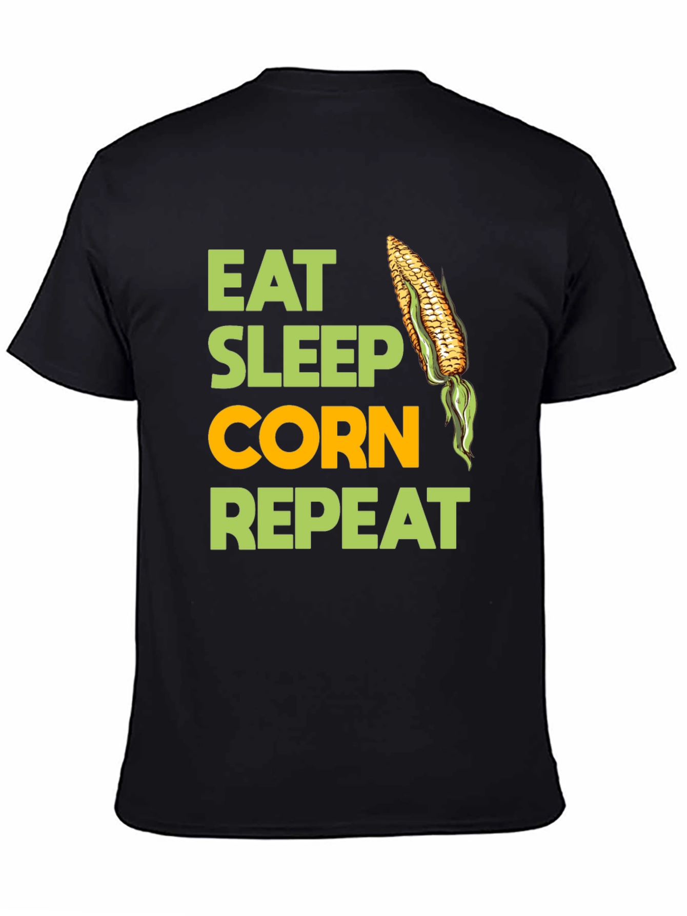 Black Eat Sleep Corn Repeat T-Shirt view 4