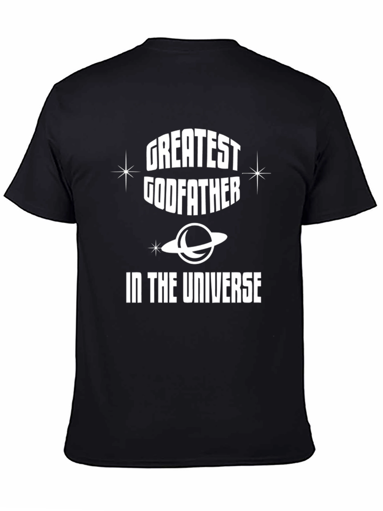 Black Greatest Godfather in the Universe Black T-Shirt view 4