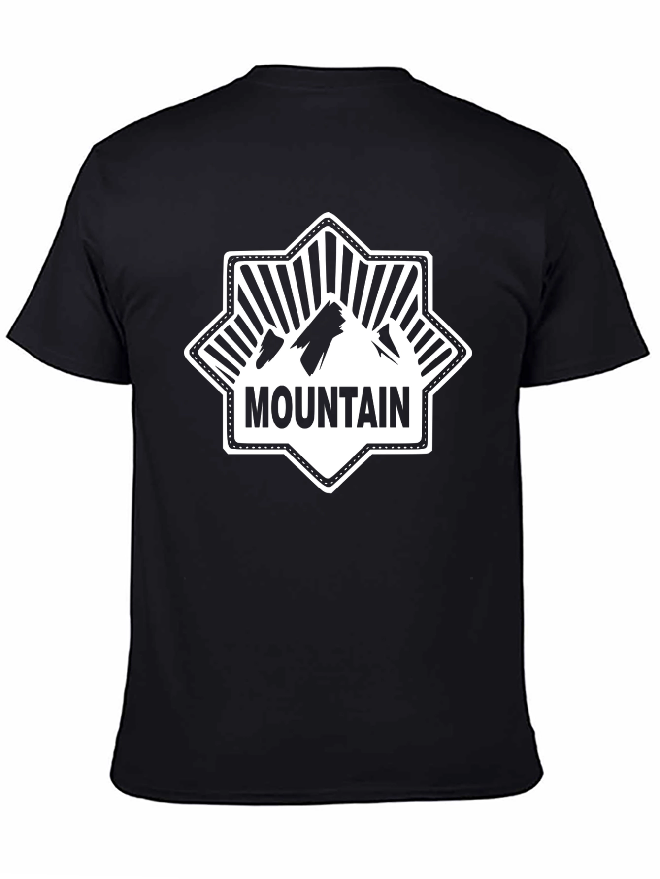 Black Mountain Graphic Tee - Black Short Sleeve Cotton Shirt view 4
