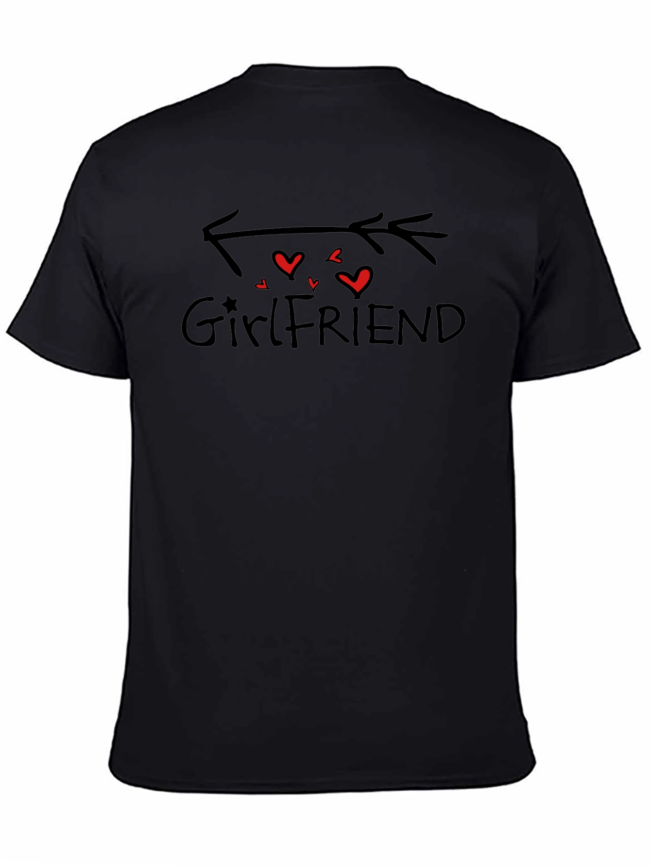 Black Girlfriend Arrow Heart Graphic T-Shirt view 4