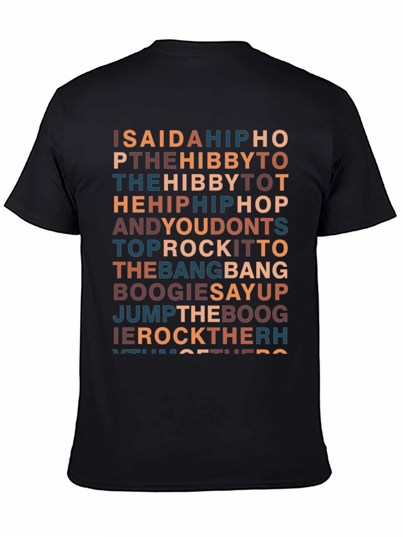 Black Retro Hip Hop Lyric T-Shirt view 4