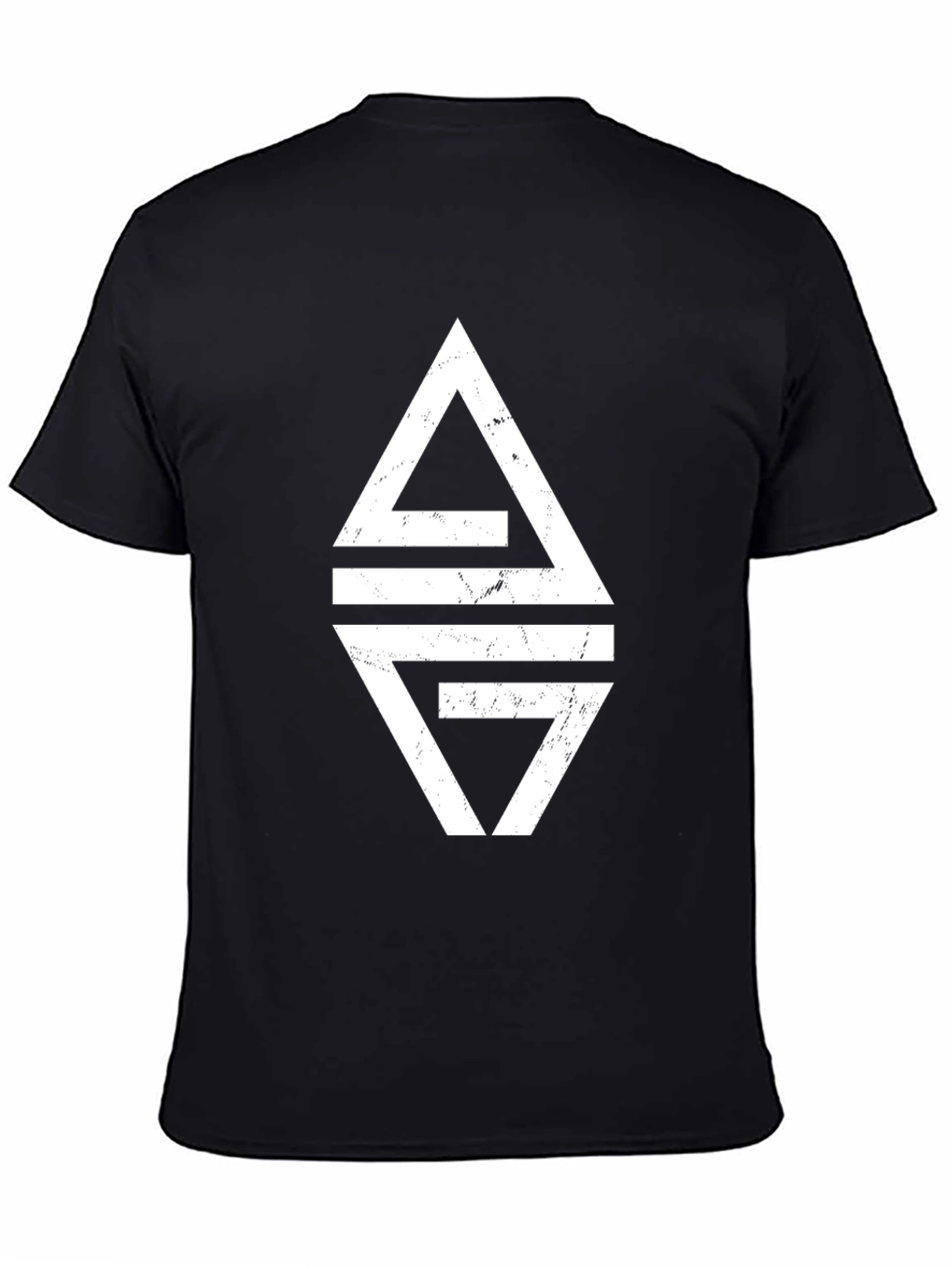 Black Geometric Graphic Print Black T-Shirt view 4