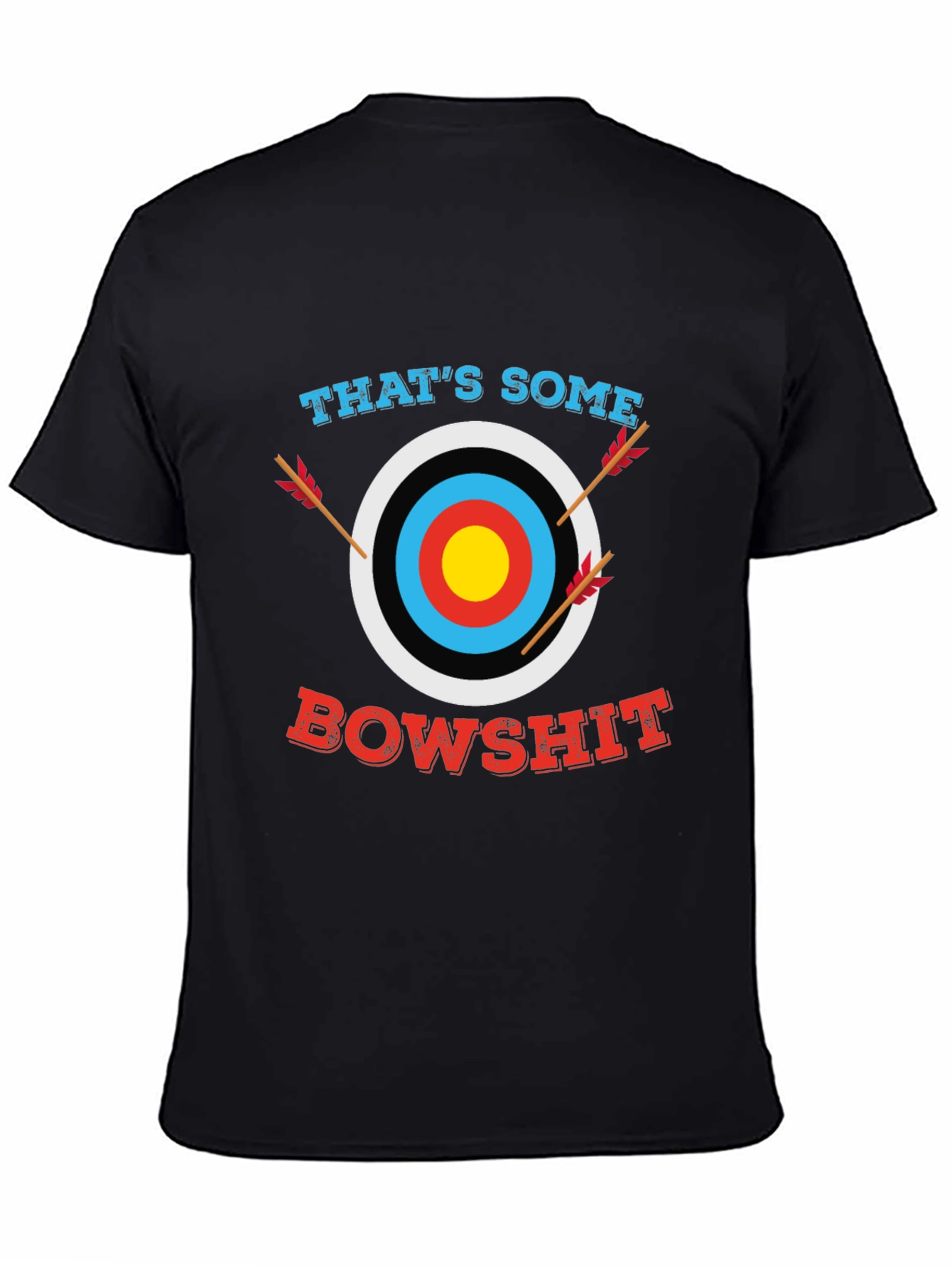 Black That's Some Bowshit Graphic T-Shirt - Archery Humor view 4