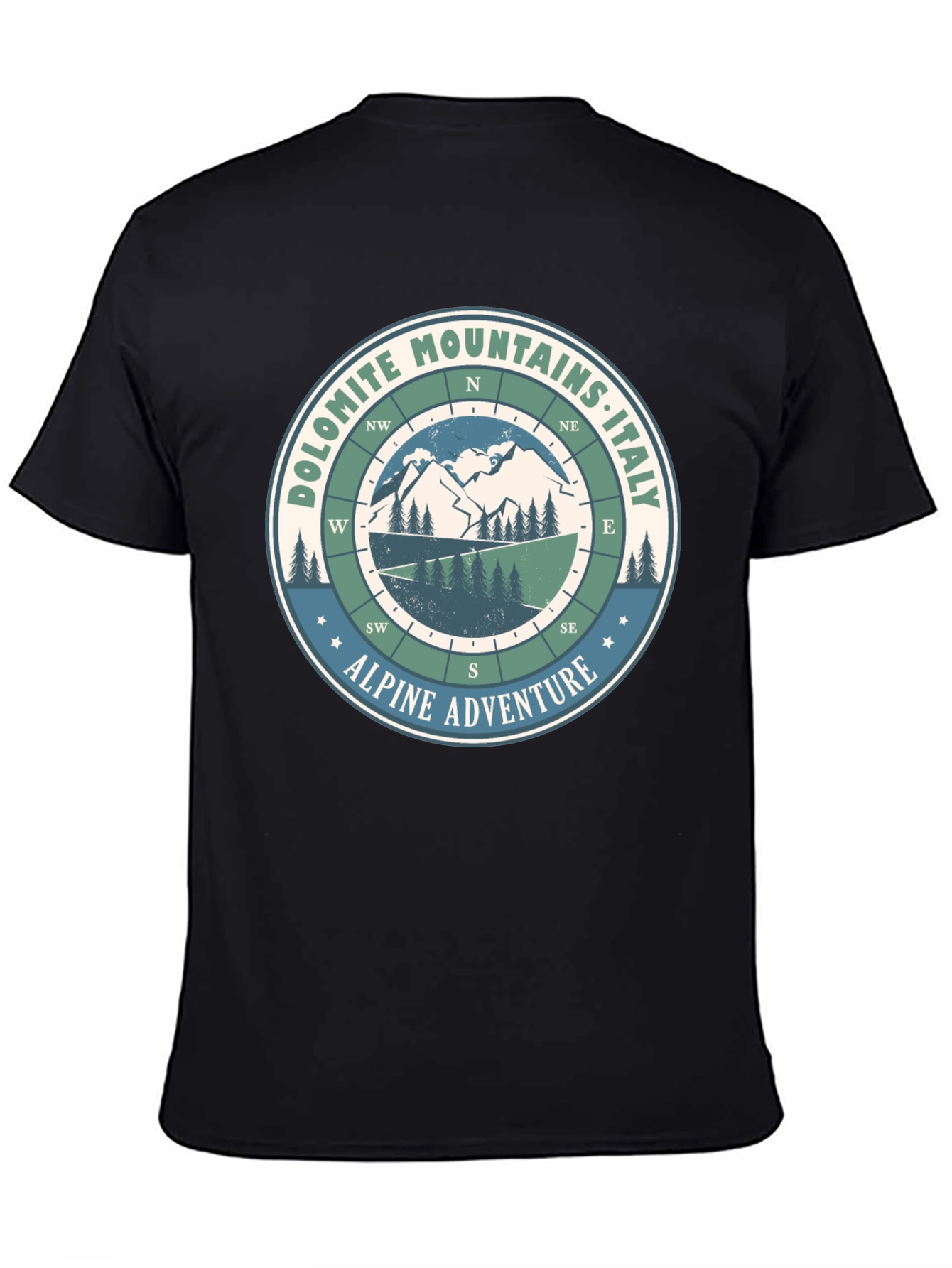 Black Dolomite Mountains Italy Adventure T-Shirt view 4