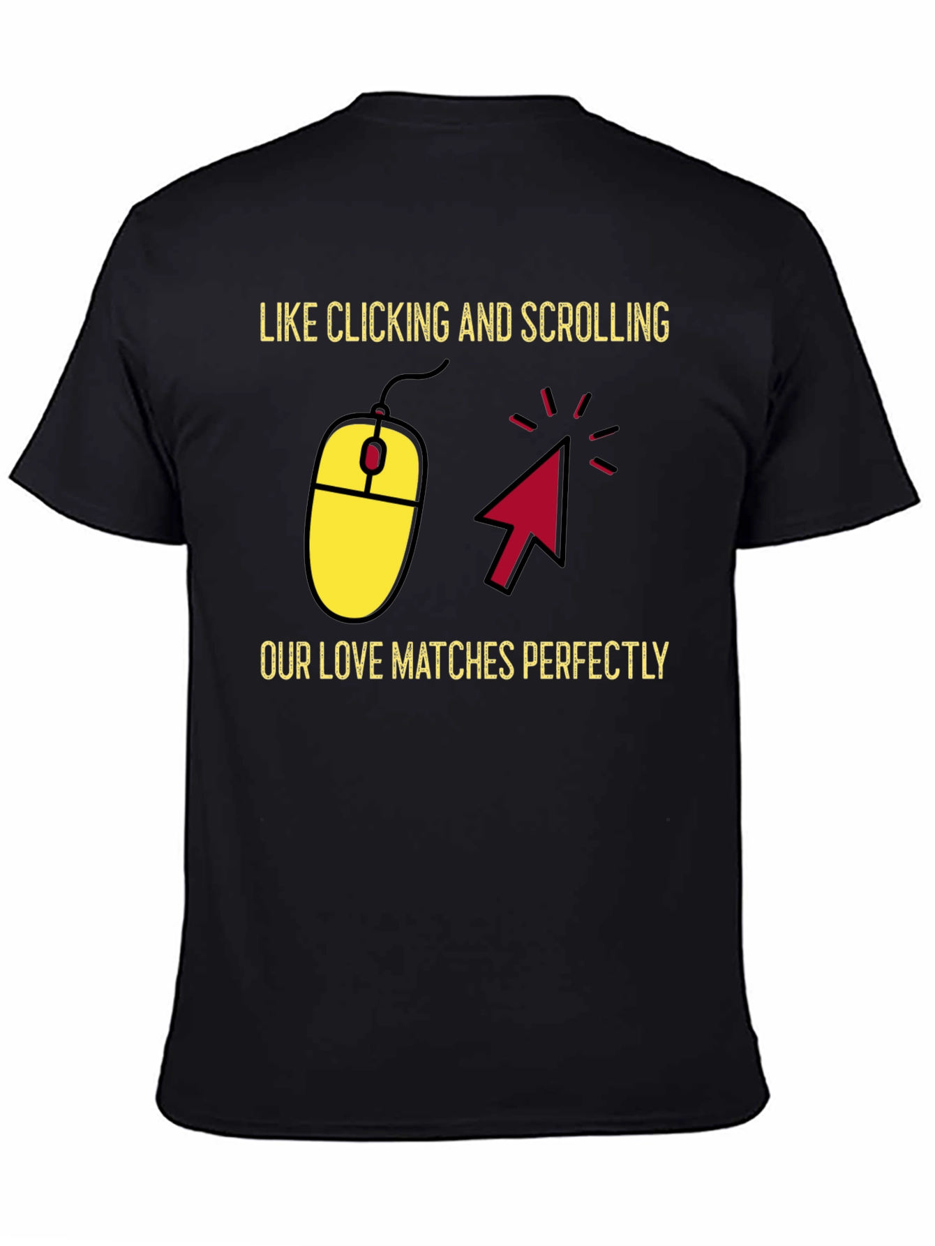 Black Clicking Love T-Shirt - Matching Couple Tee view 4