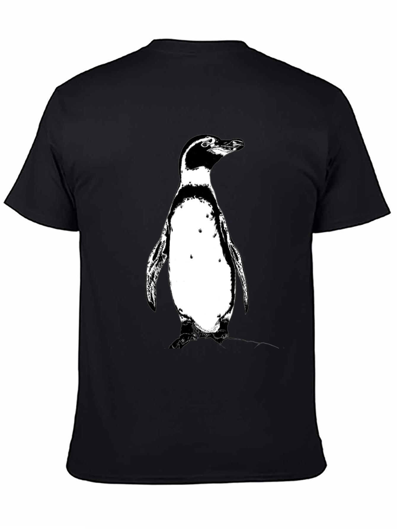 Black Penguin Graphic Tee - Black Cotton T-Shirt view 4