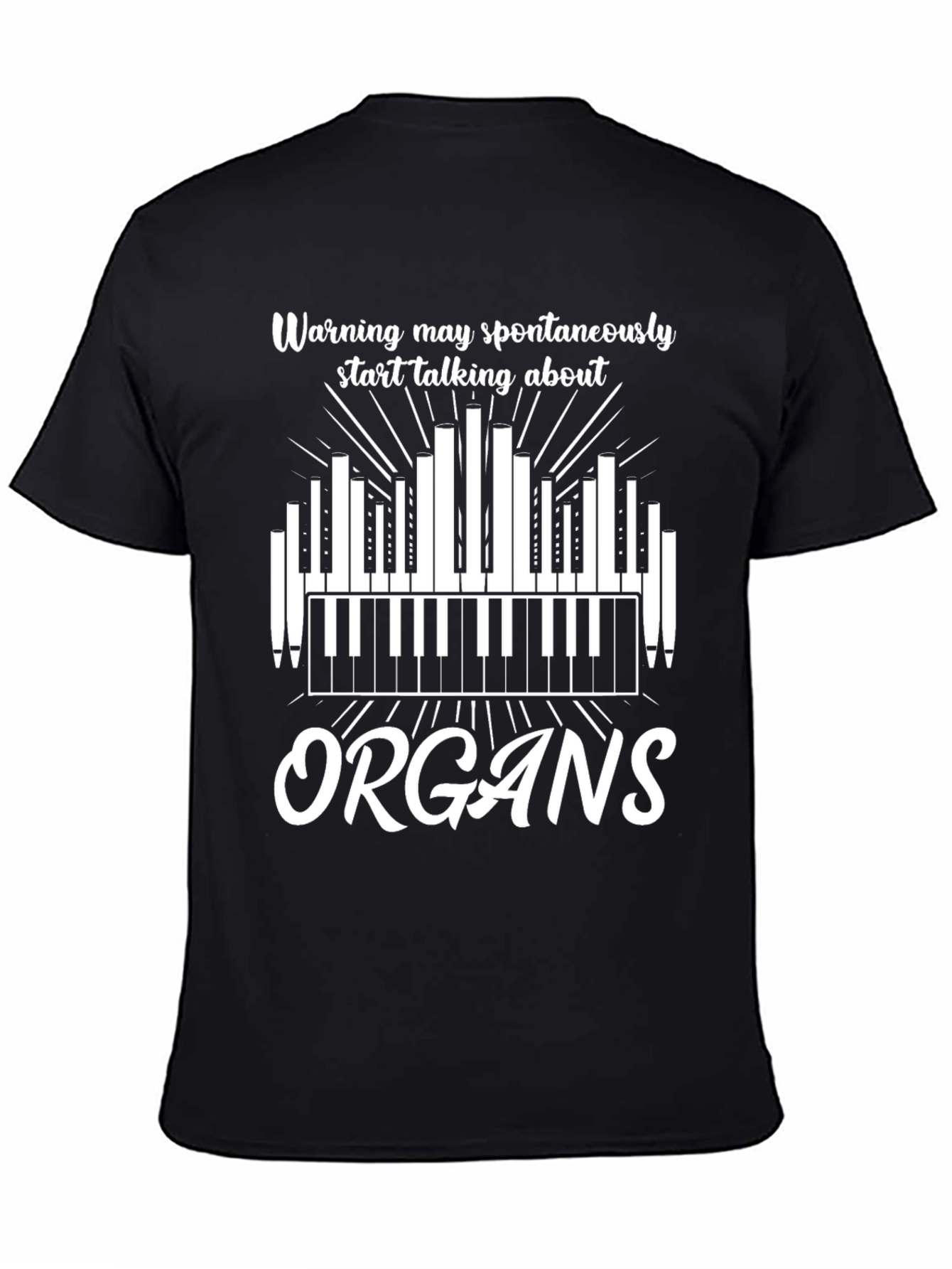 Black Warning Organs T-Shirt view 4