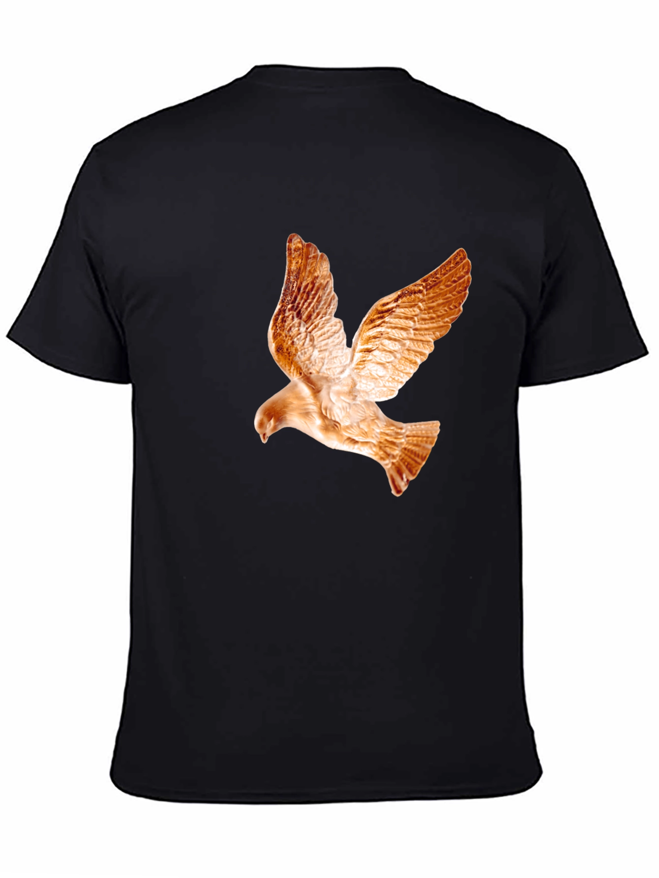 Black Men's Black T-Shirt with Dove Graphic view 4