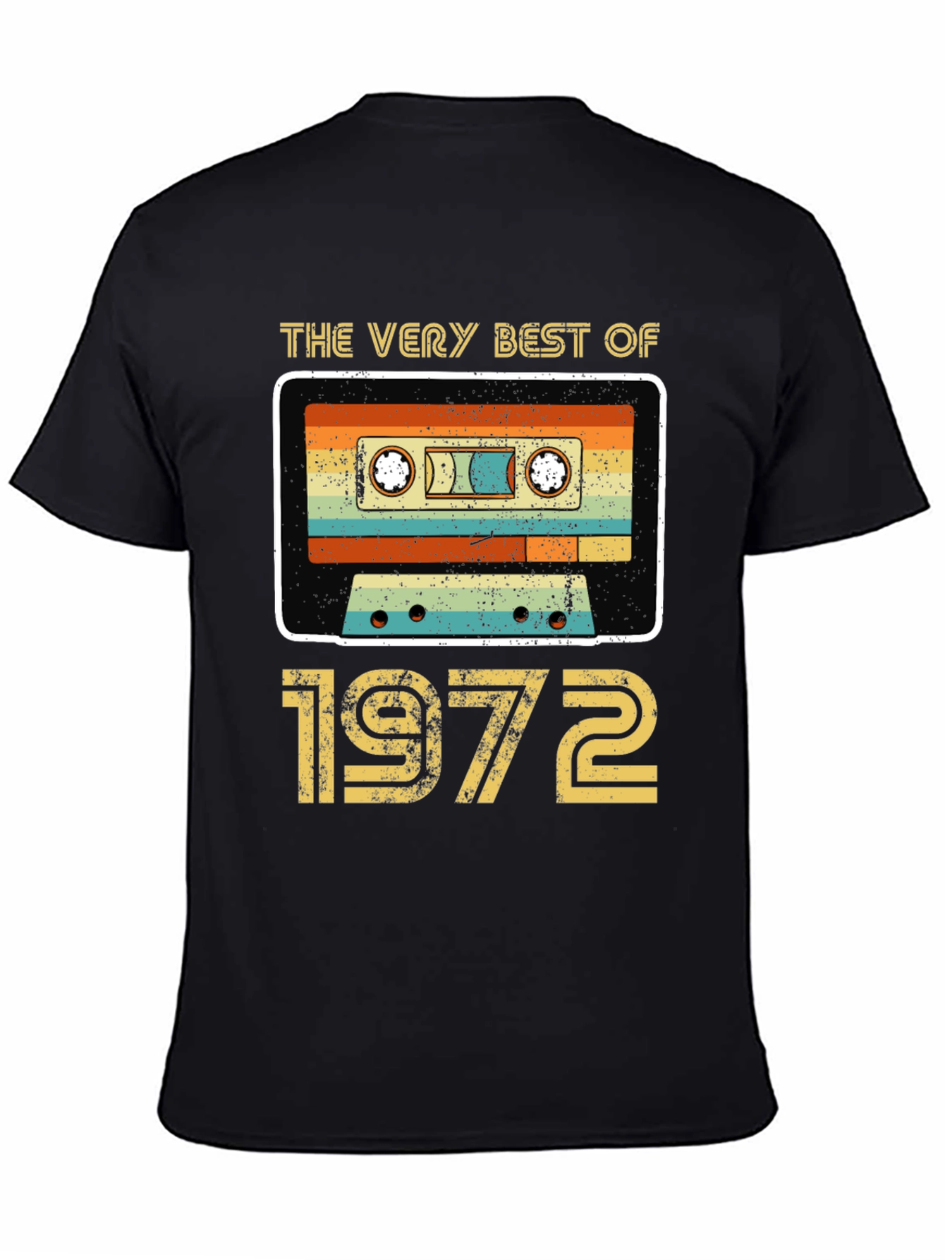 Black Vintage 1972 Cassette Tape T-Shirt view 4