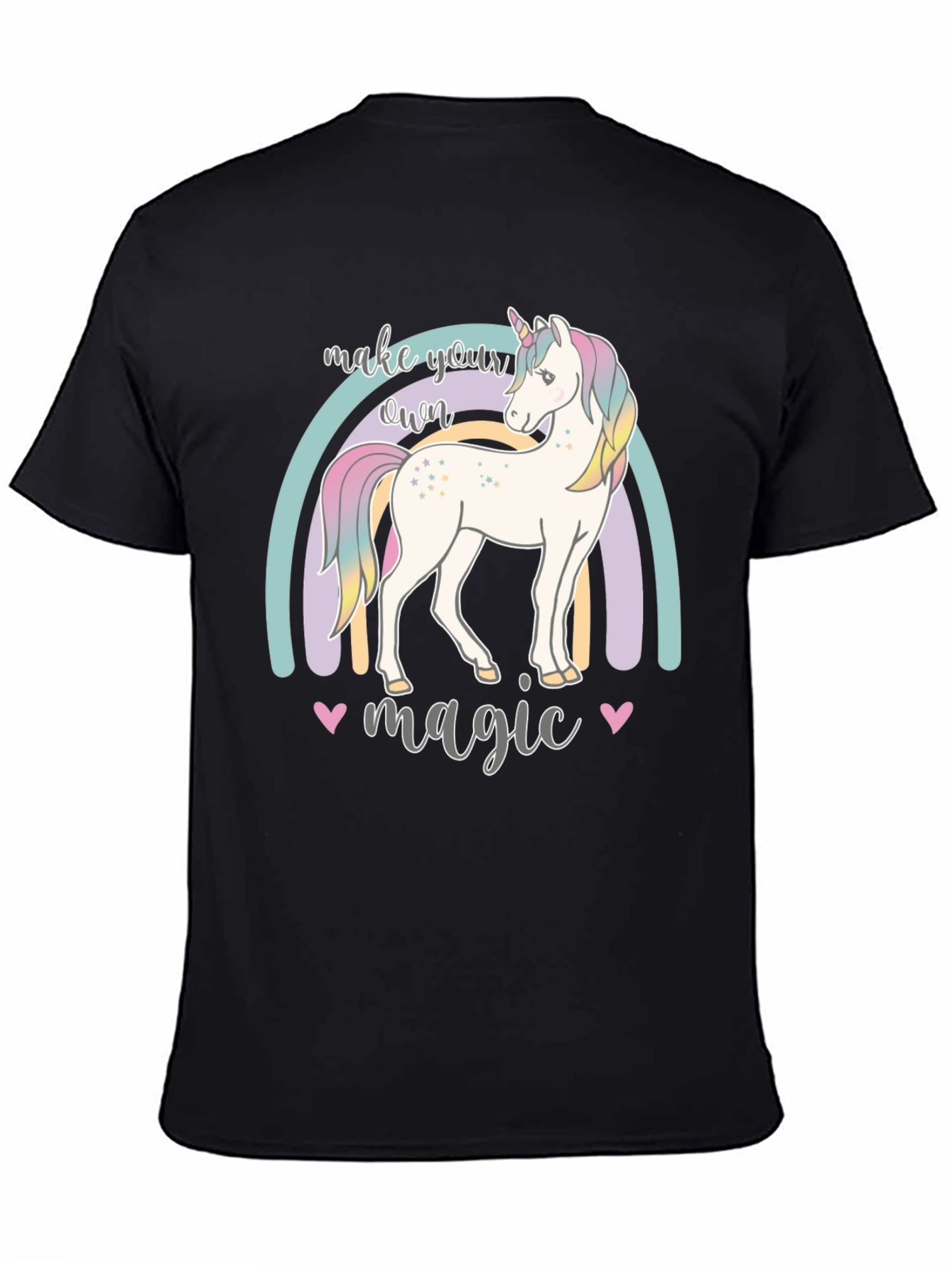 Black Make Your Own Magic Unicorn Graphic Tee view 4