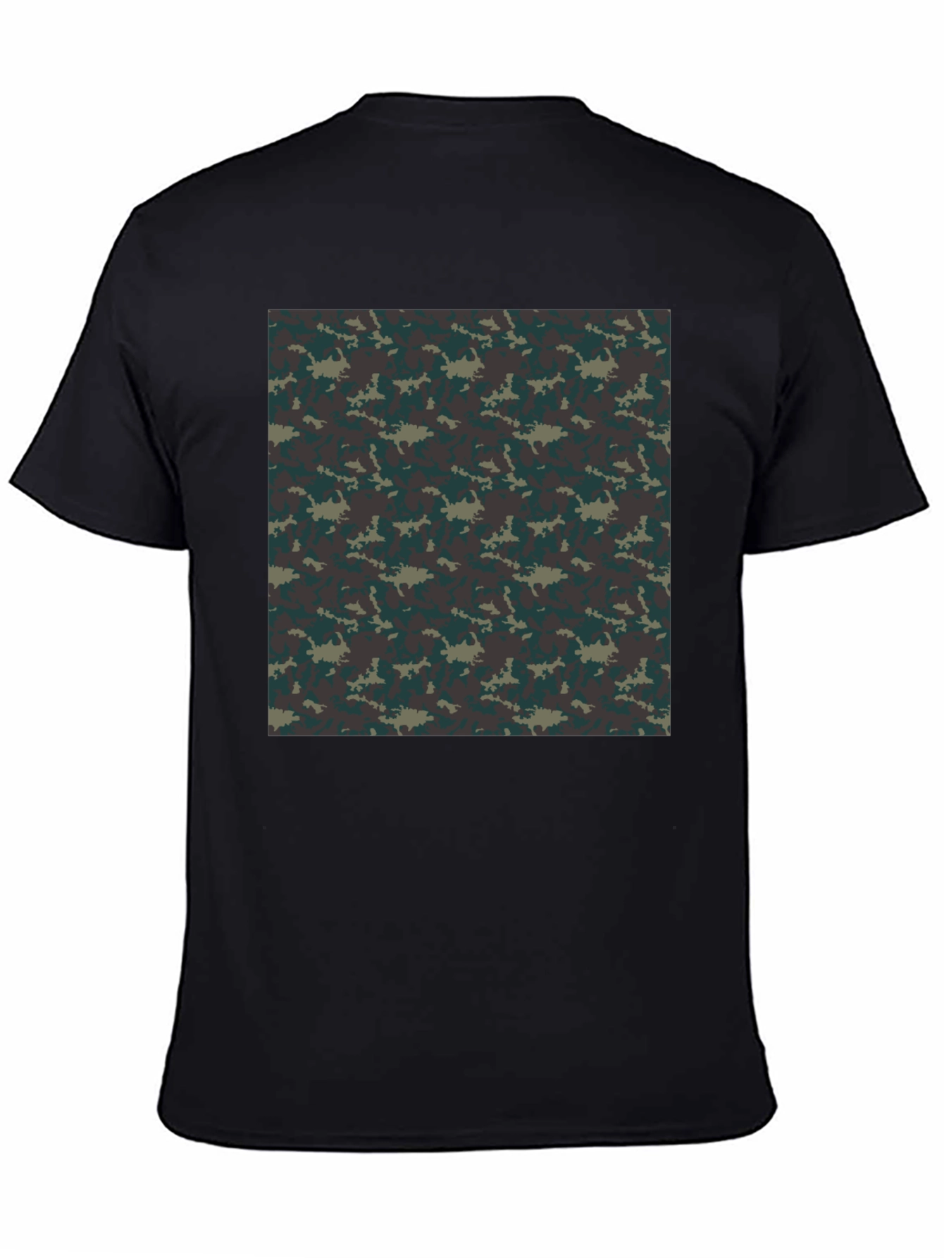 Black Camo Print Black T-Shirt - Urban Style view 4