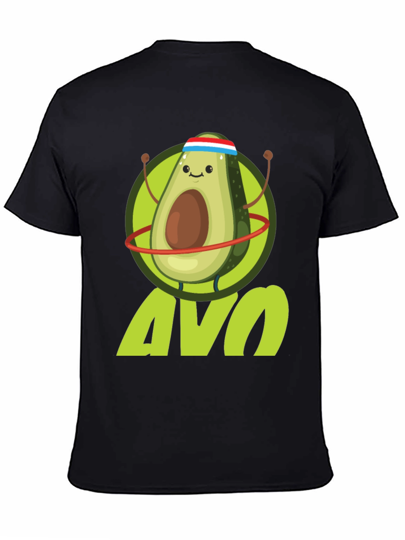 Black Funny Avocado Fitness T-Shirt | Avo Workout Tee view 4
