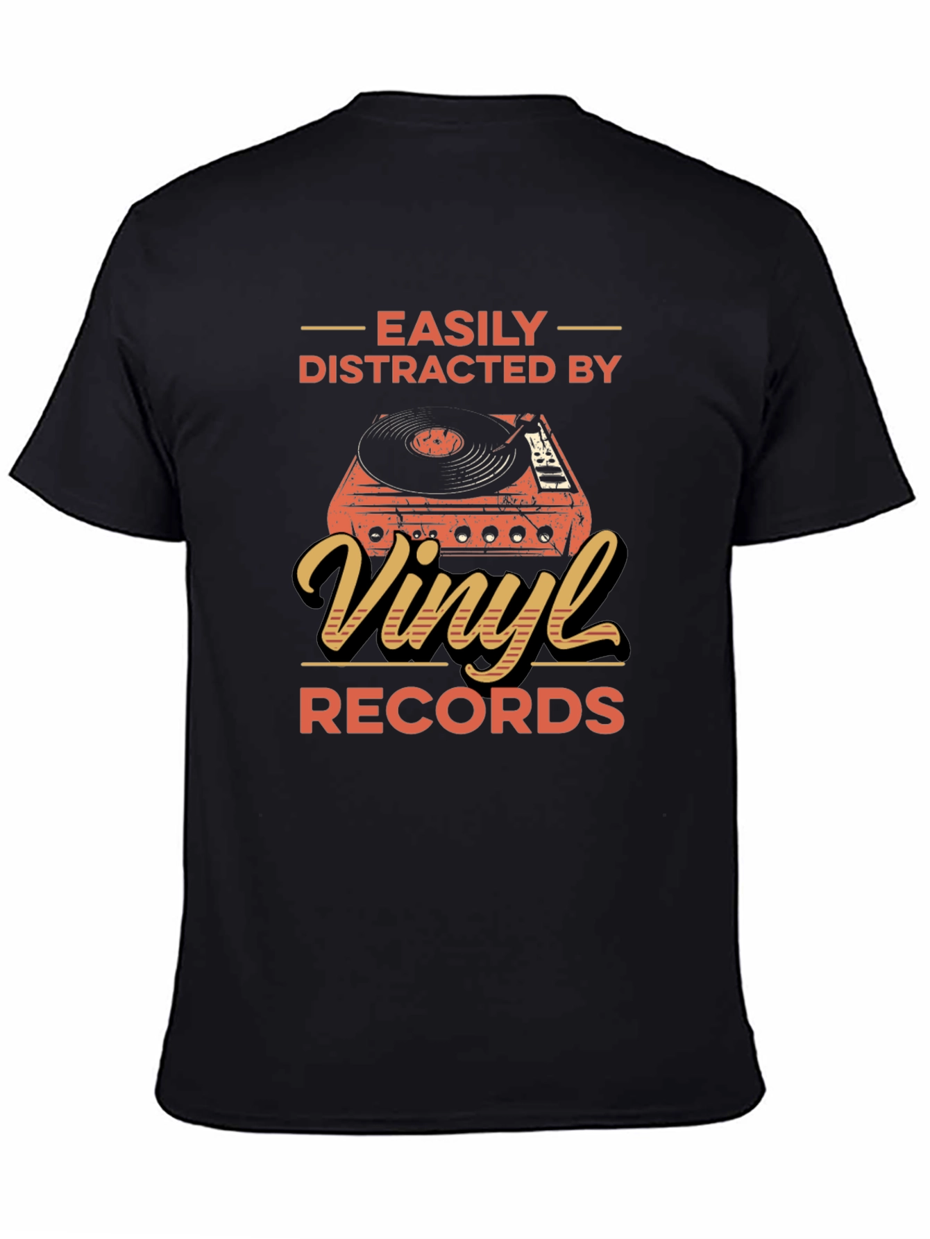Black Vinyl Record Enthusiast T-Shirt view 4