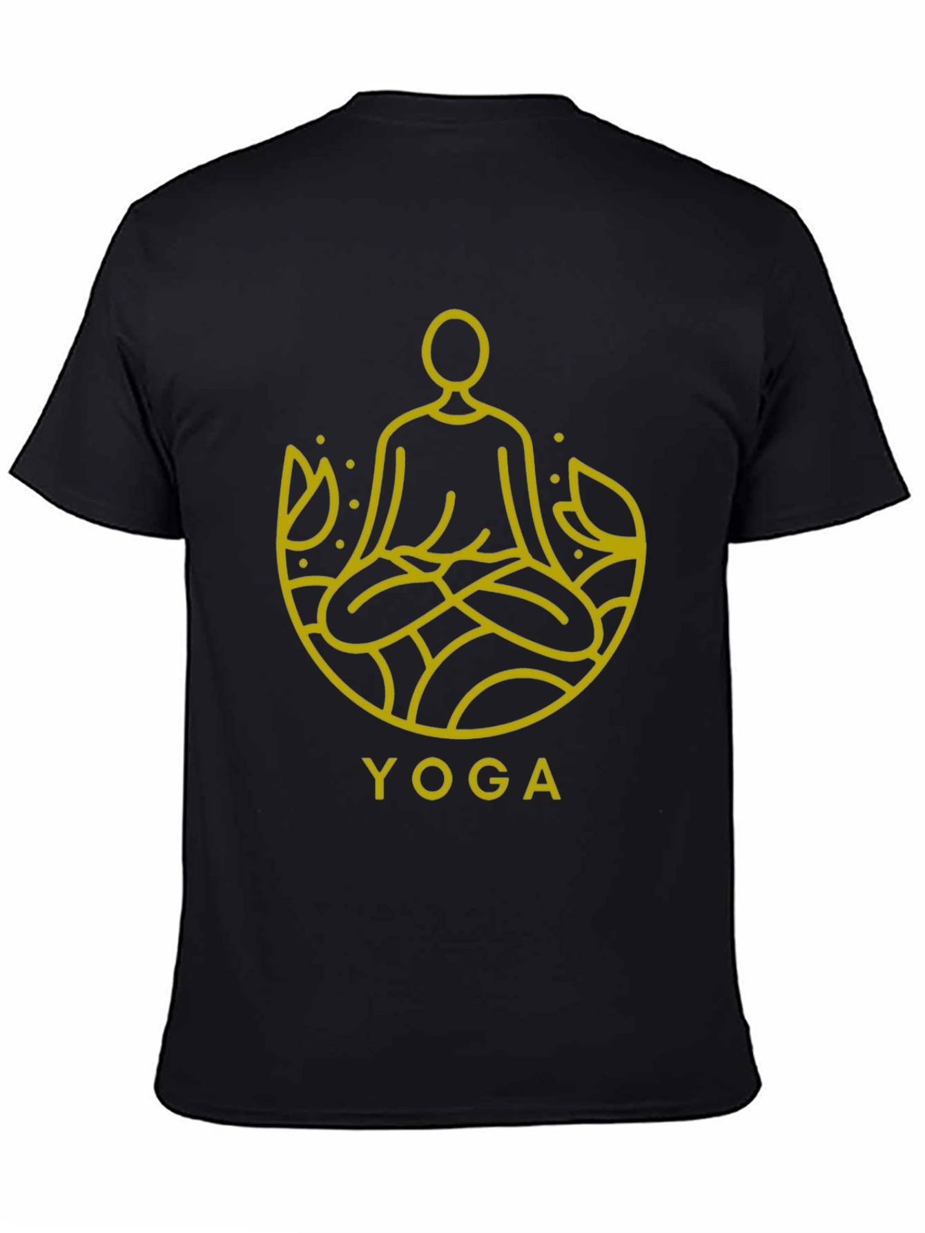 Black Yoga Meditation T-Shirt - Men's Graphic Tee view 4