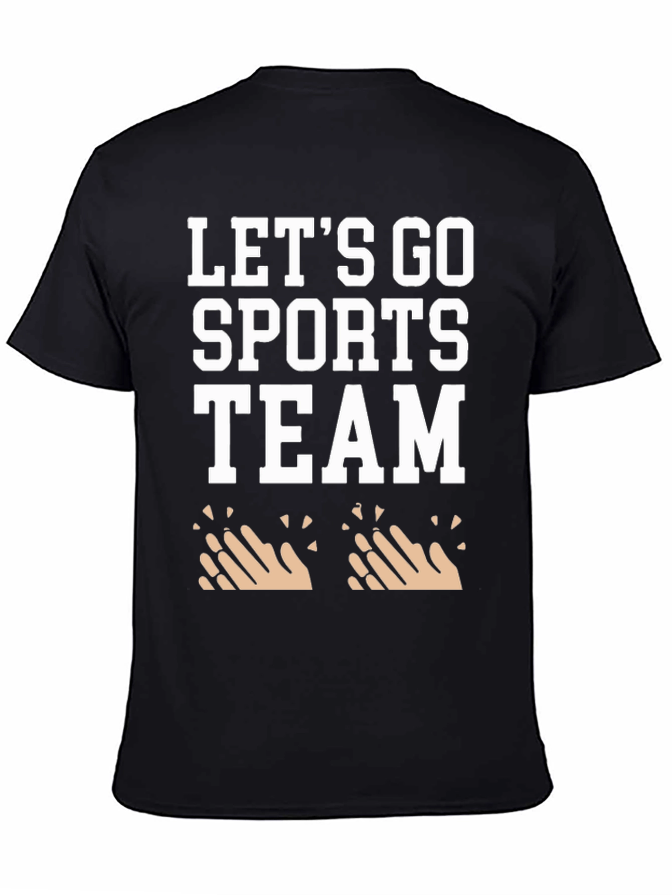 Black Let's Go Sports Team Black T-Shirt view 4