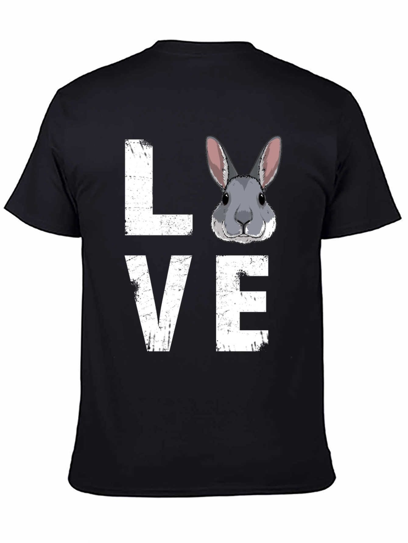 Black Love Rabbit Graphic Print T-Shirt view 4