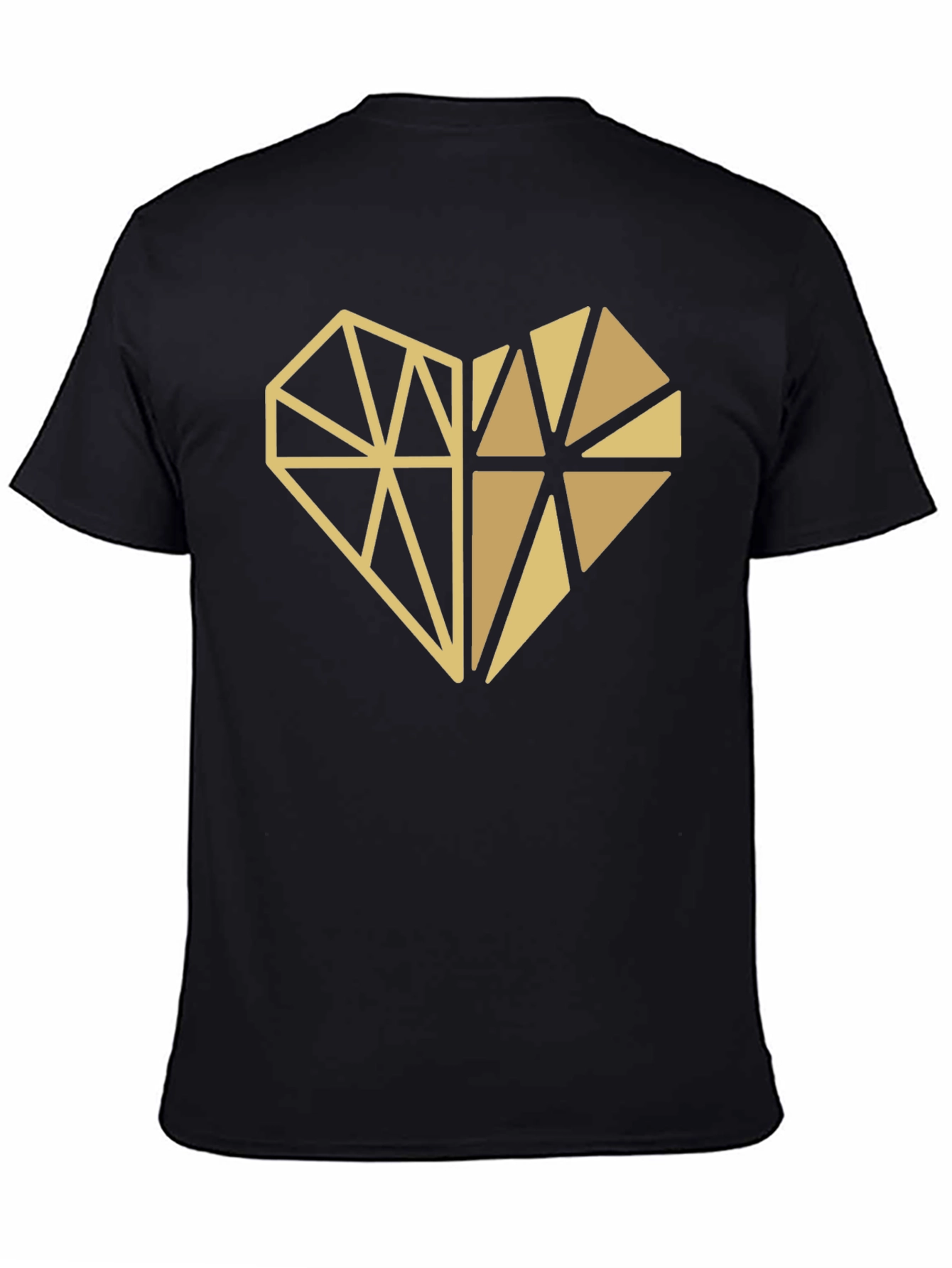 Black Geometric Heart Graphic Tee - Modern Style view 4