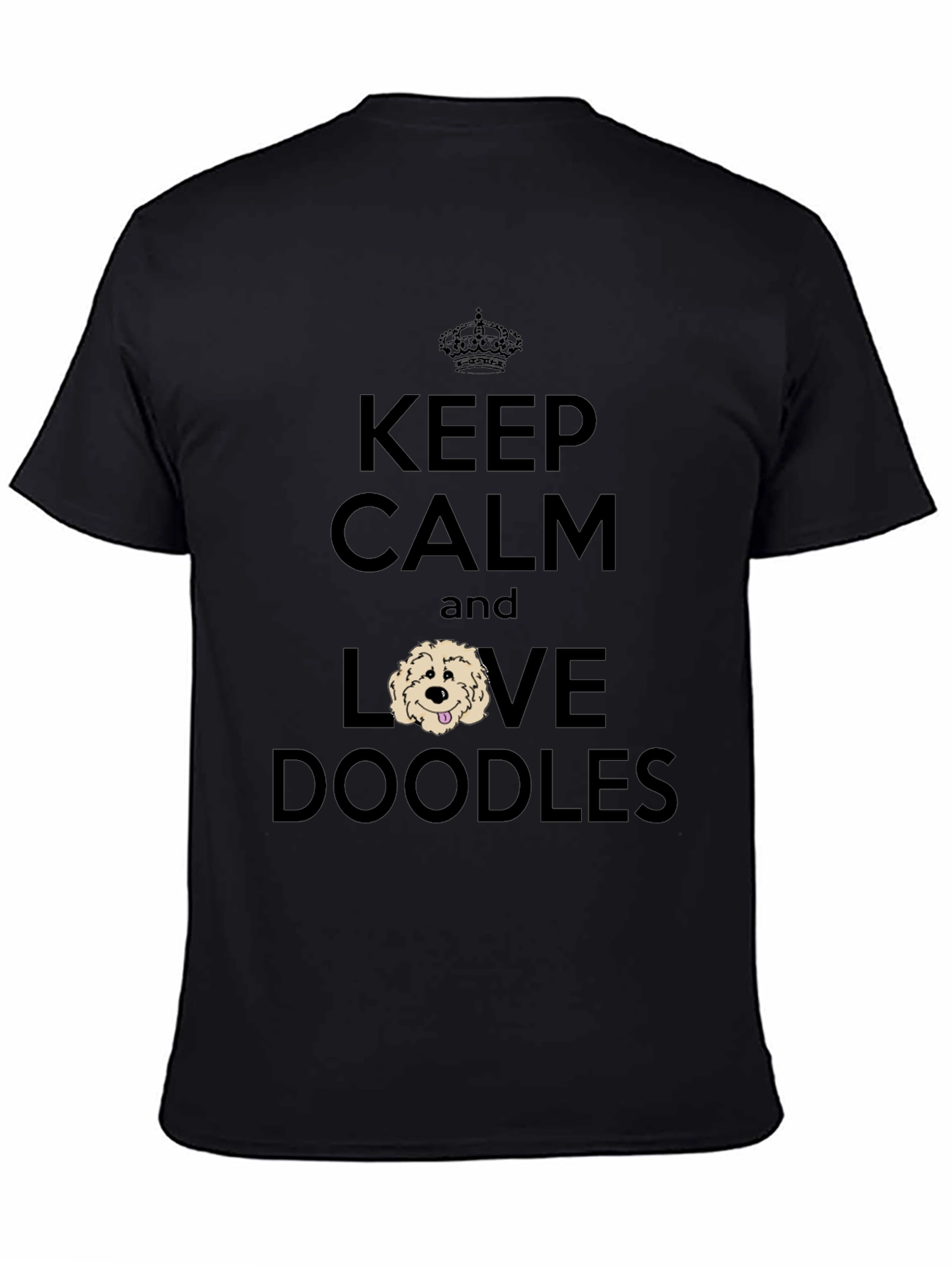 Black Keep Calm & Love Doodles T-Shirt view 4