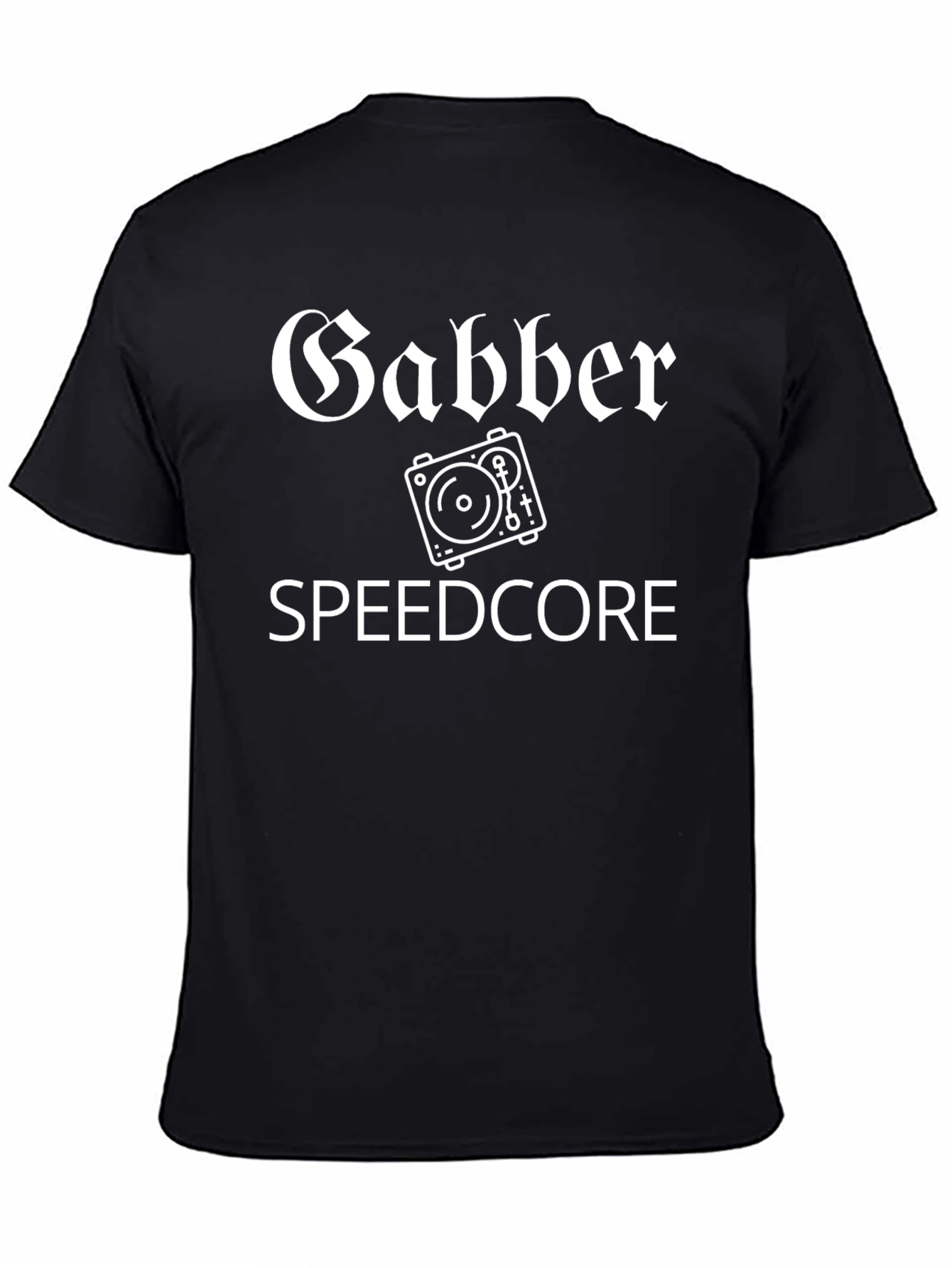 Black Gabber Speedcore T-Shirt: Black Graphic Tee view 4