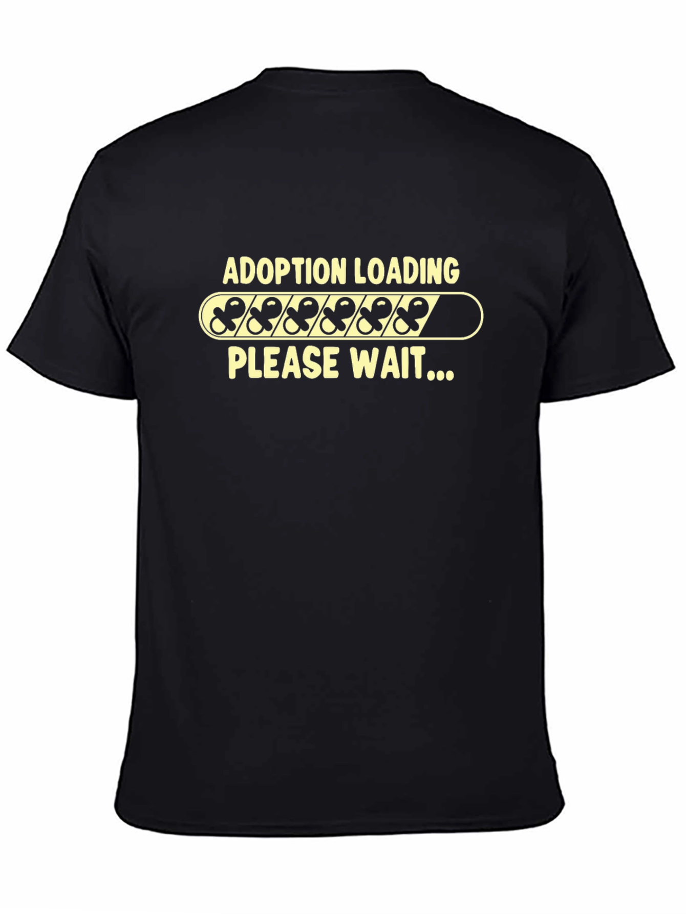 Black Adoption Loading T-Shirt - Please Wait! view 4