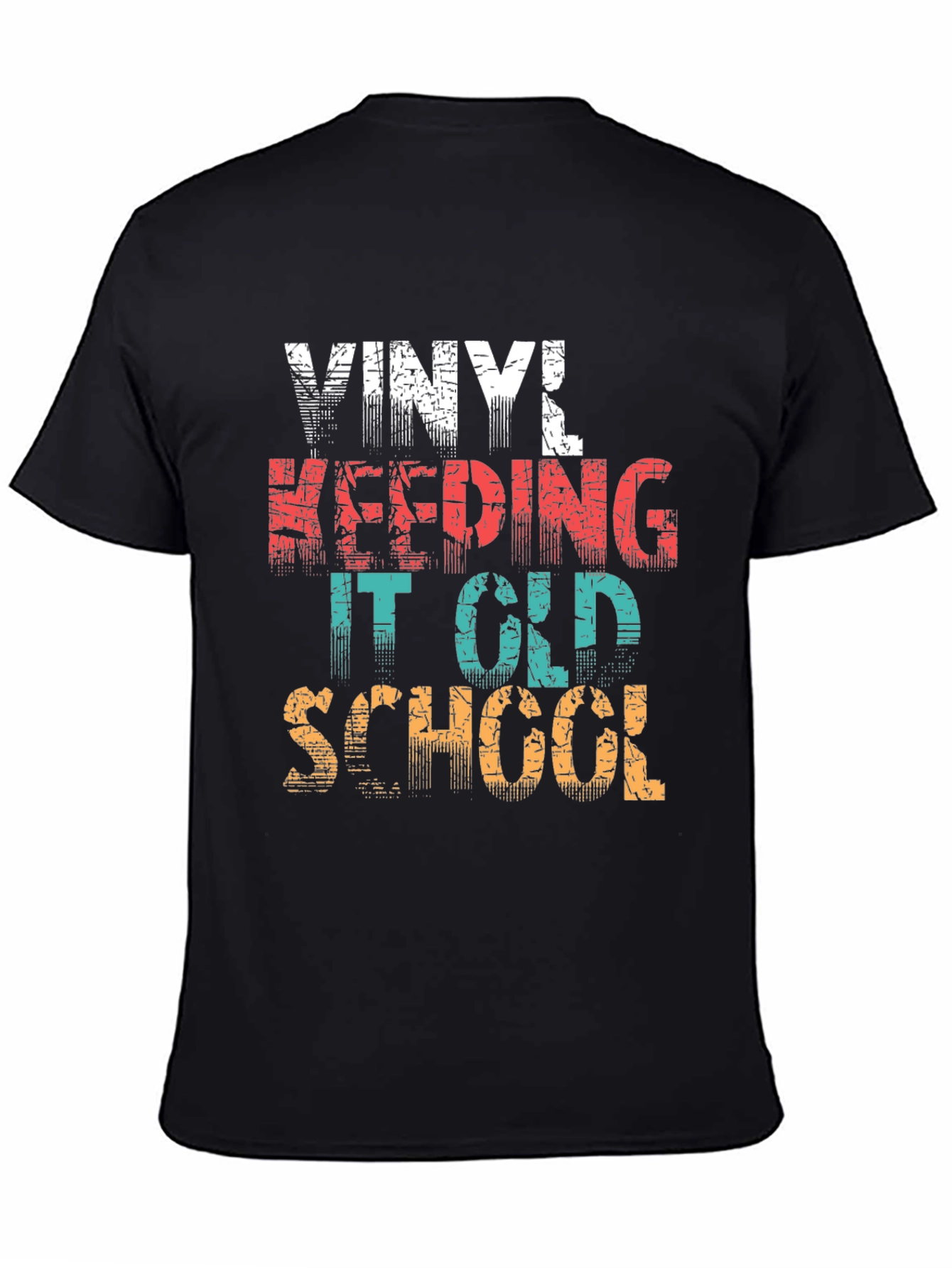 Black Vinyl Keeping It Old School Black T-Shirt view 4