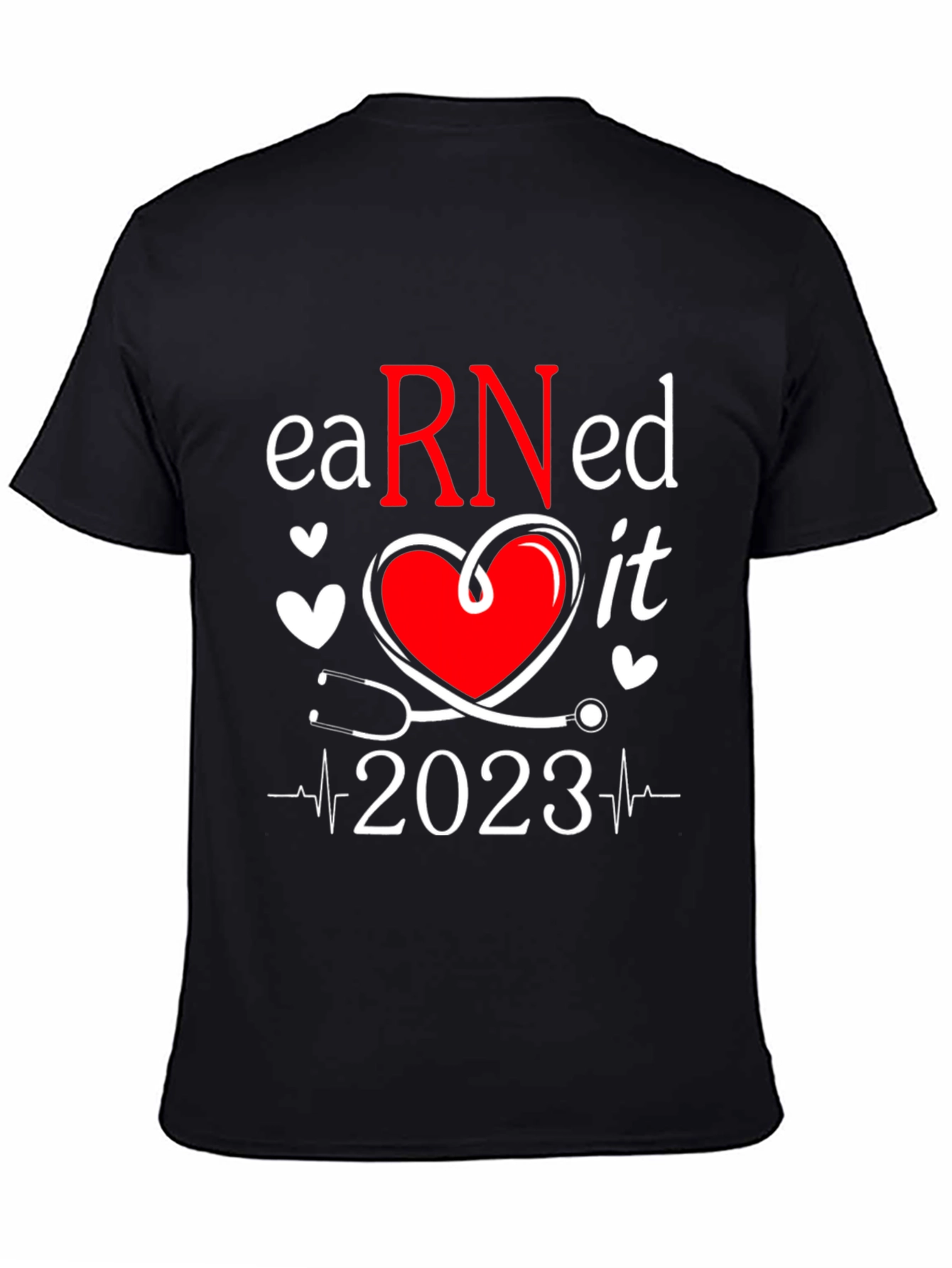 Black Earned It RN 2023 Nurse T-Shirt view 4