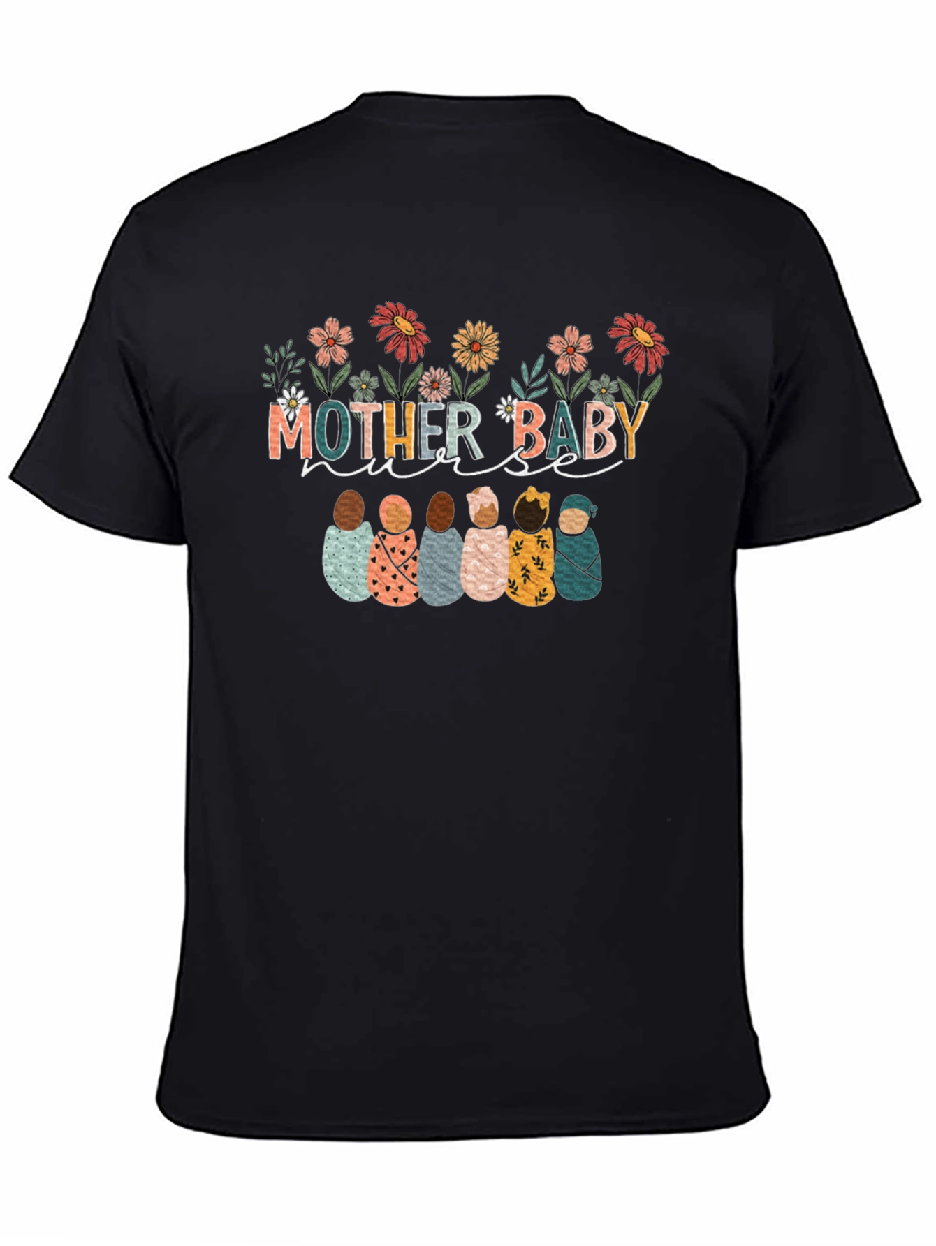 Black Mother Baby Nurse Graphic T-Shirt view 4