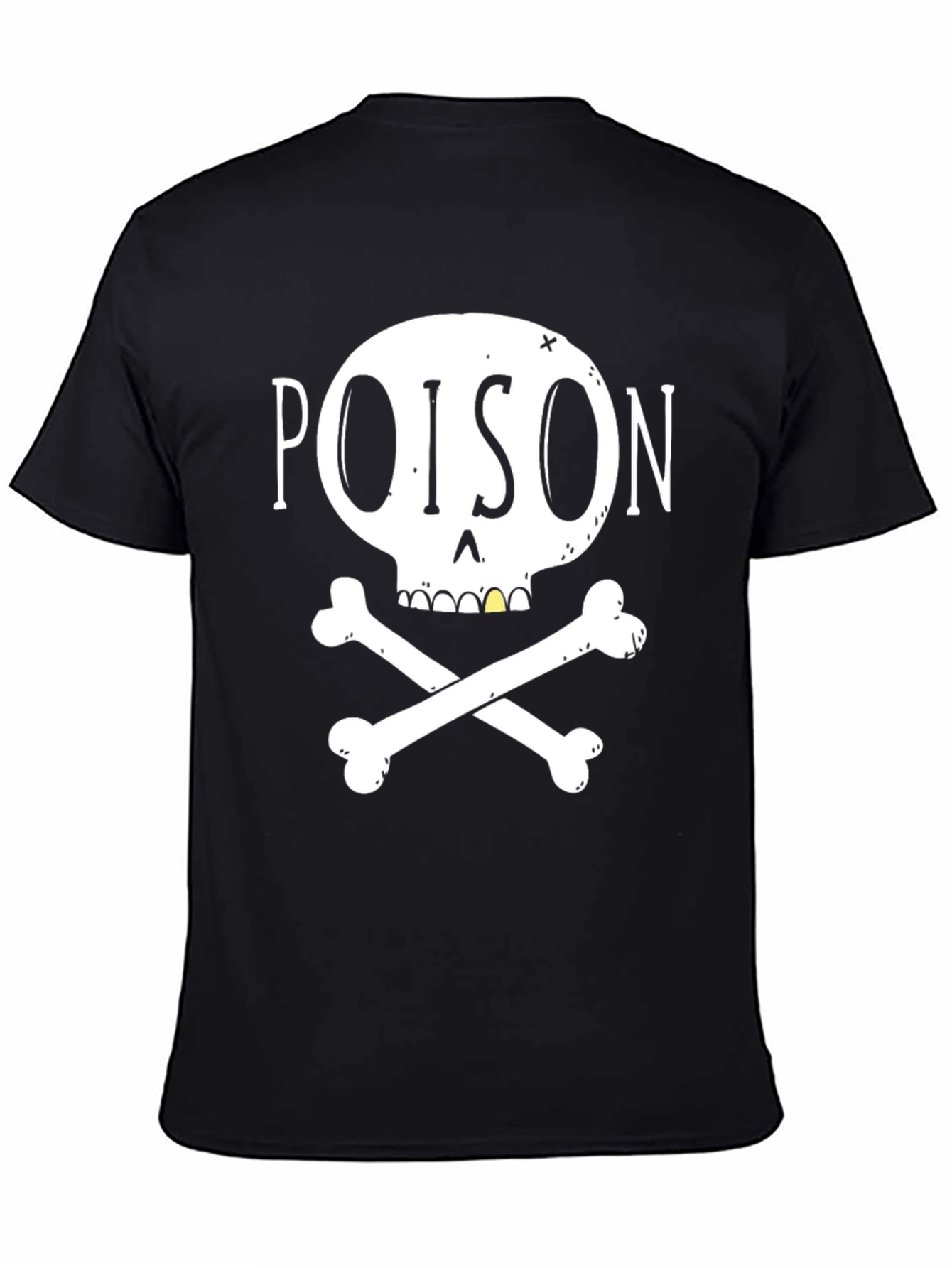 Black Poison Skull Graphic Tee - Black Casual T-Shirt view 4