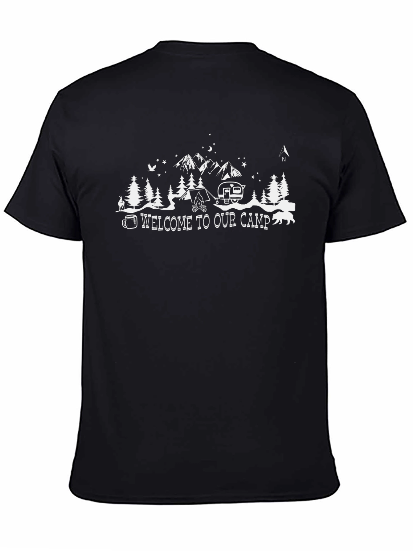Black Welcome to Our Camp Black T-Shirt view 4