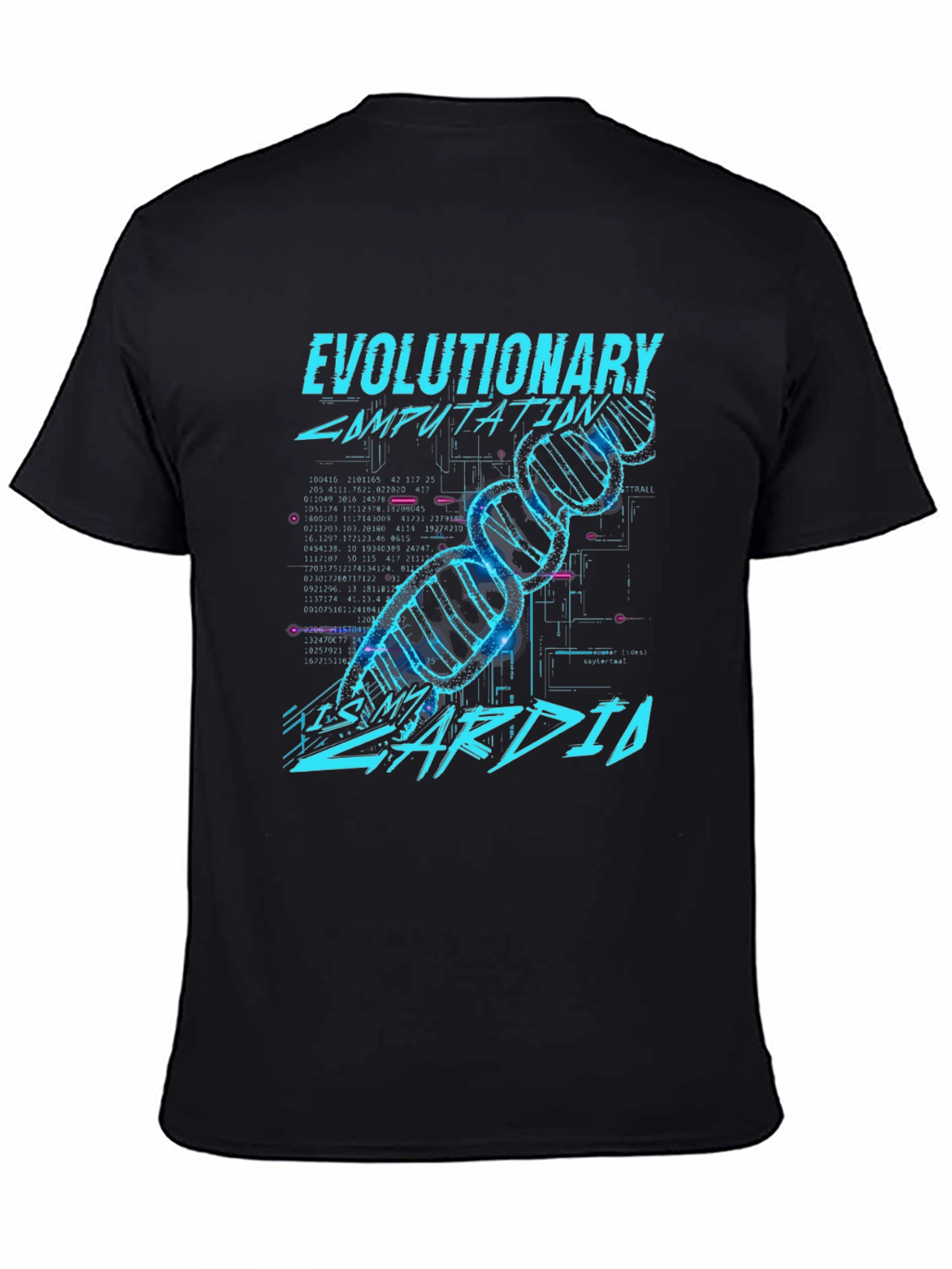 Black Evoluationary Computation T-shirt view 4