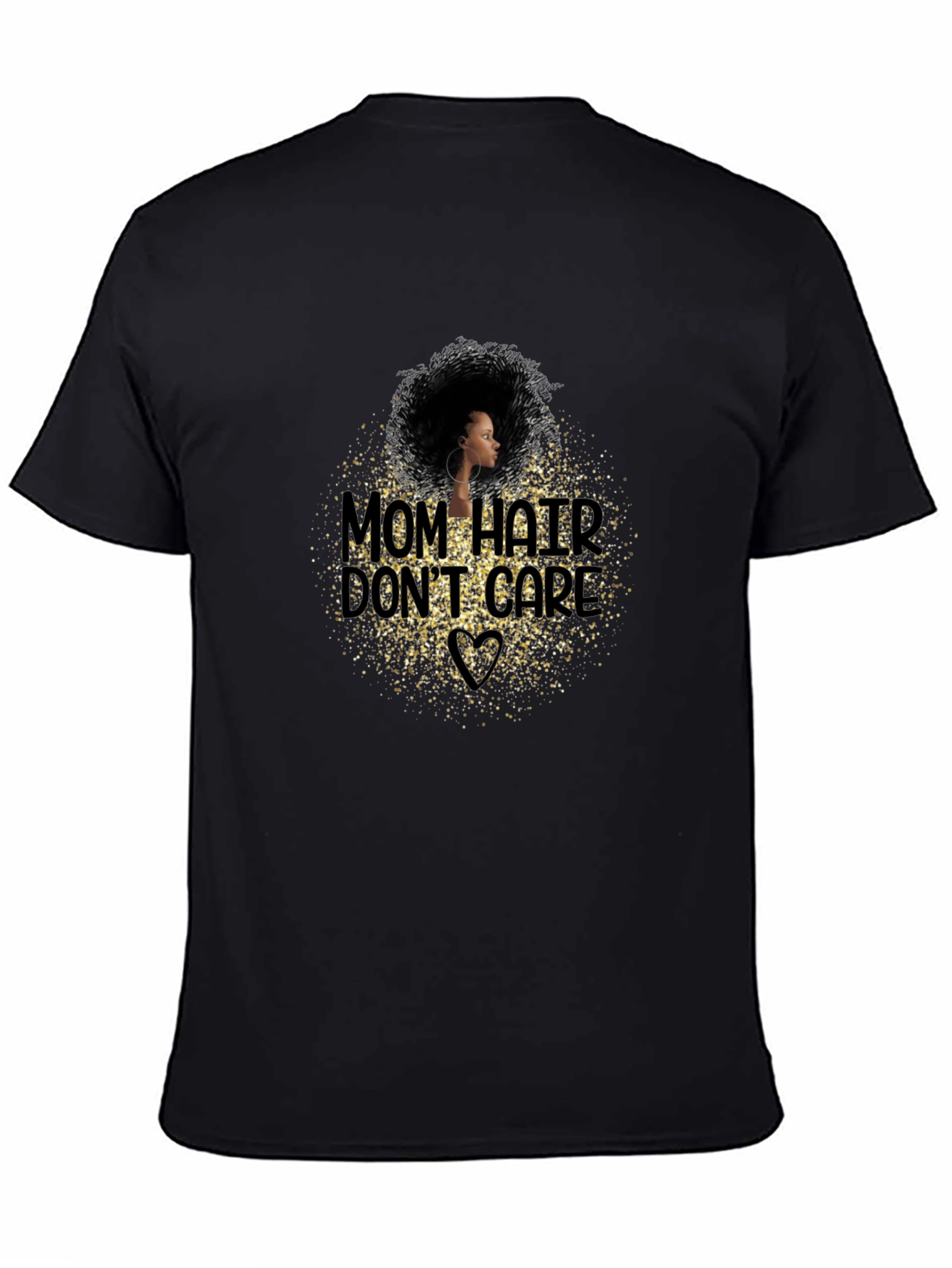 Black Mom Hair Don't Care Graphic T-Shirt - Black view 4
