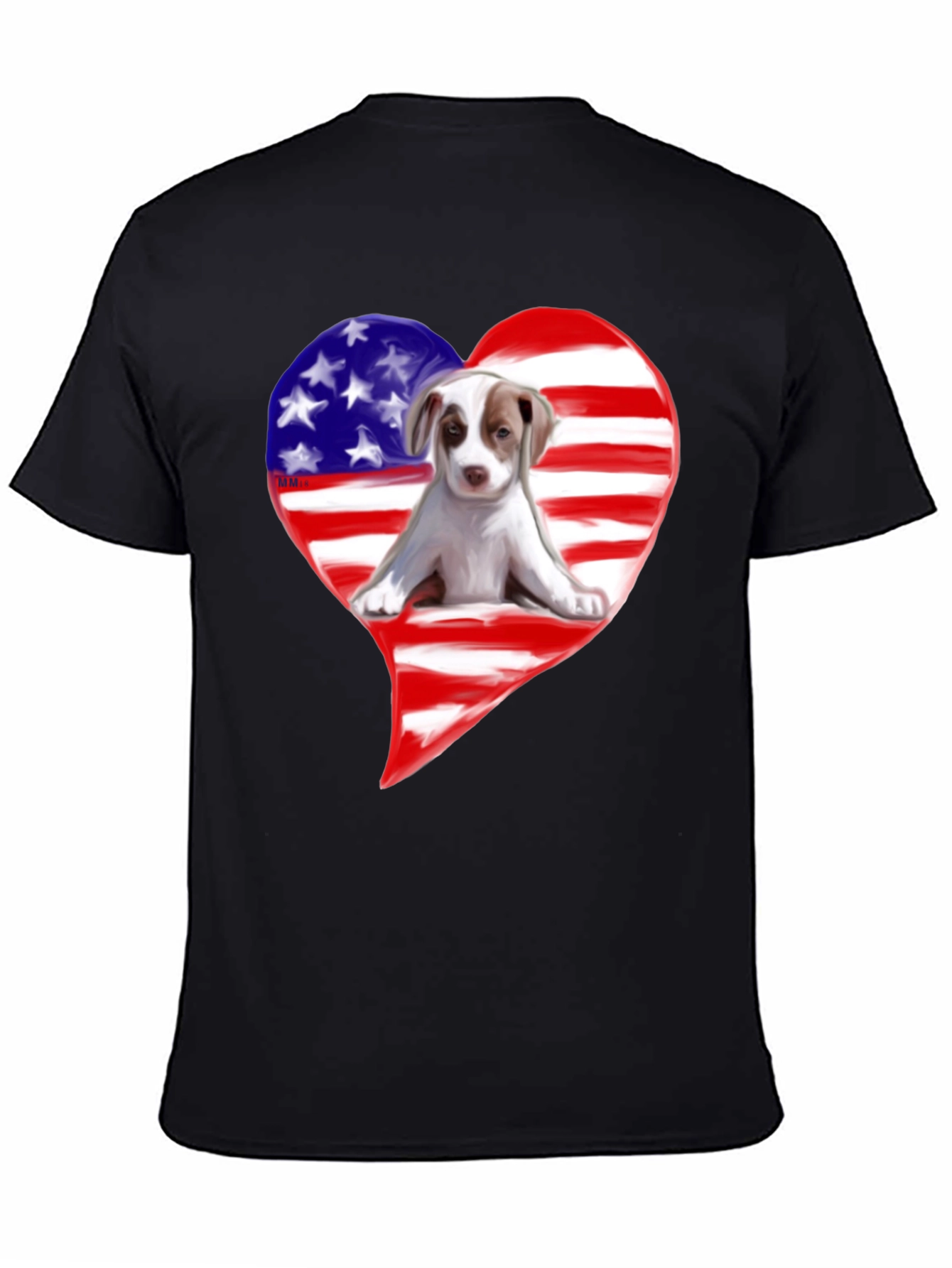 Patriotic Dog Heart T-Shirt - 4