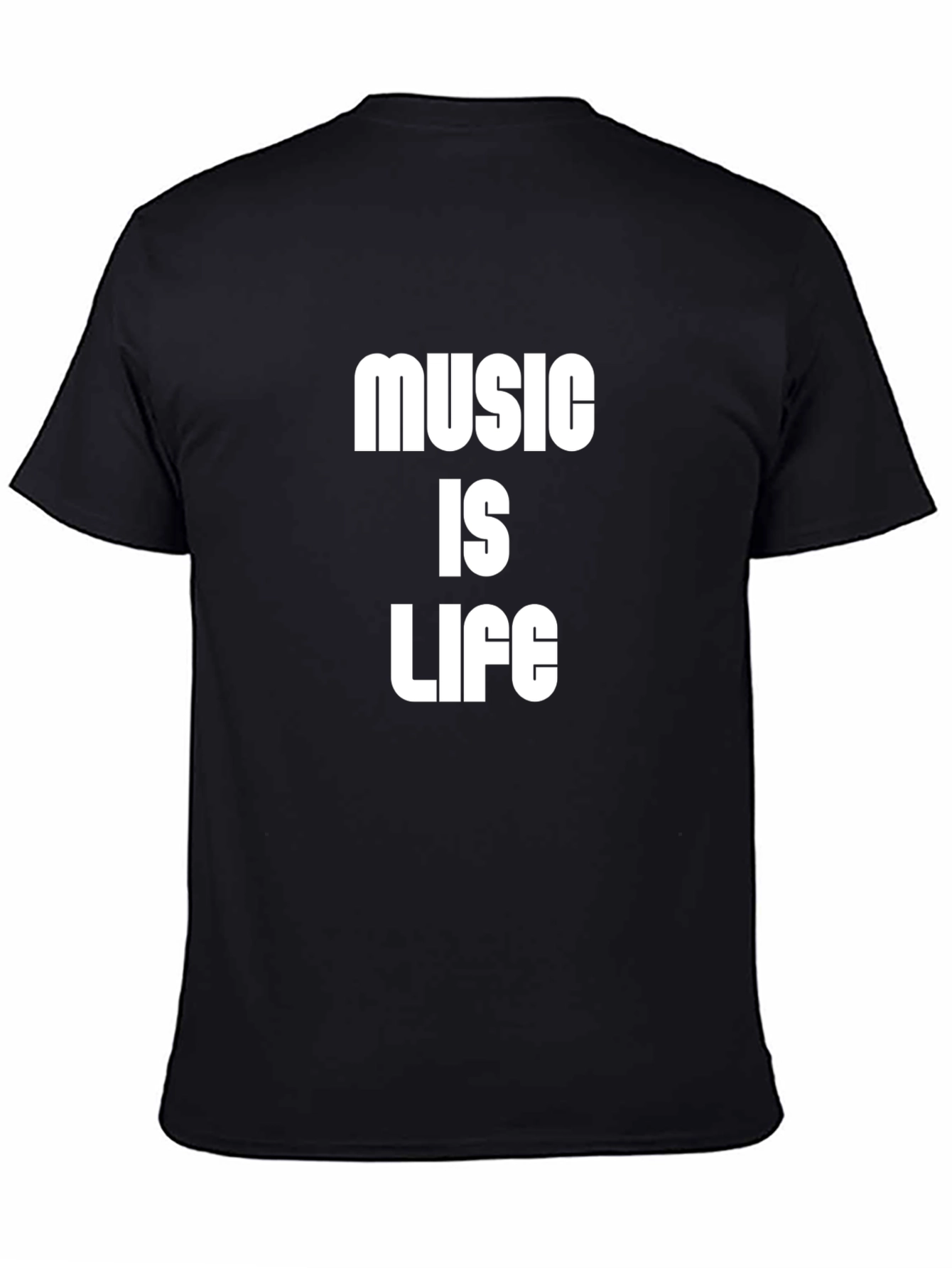 Black Music Is Life Graphic Tee - Black Cotton T-Shirt view 4