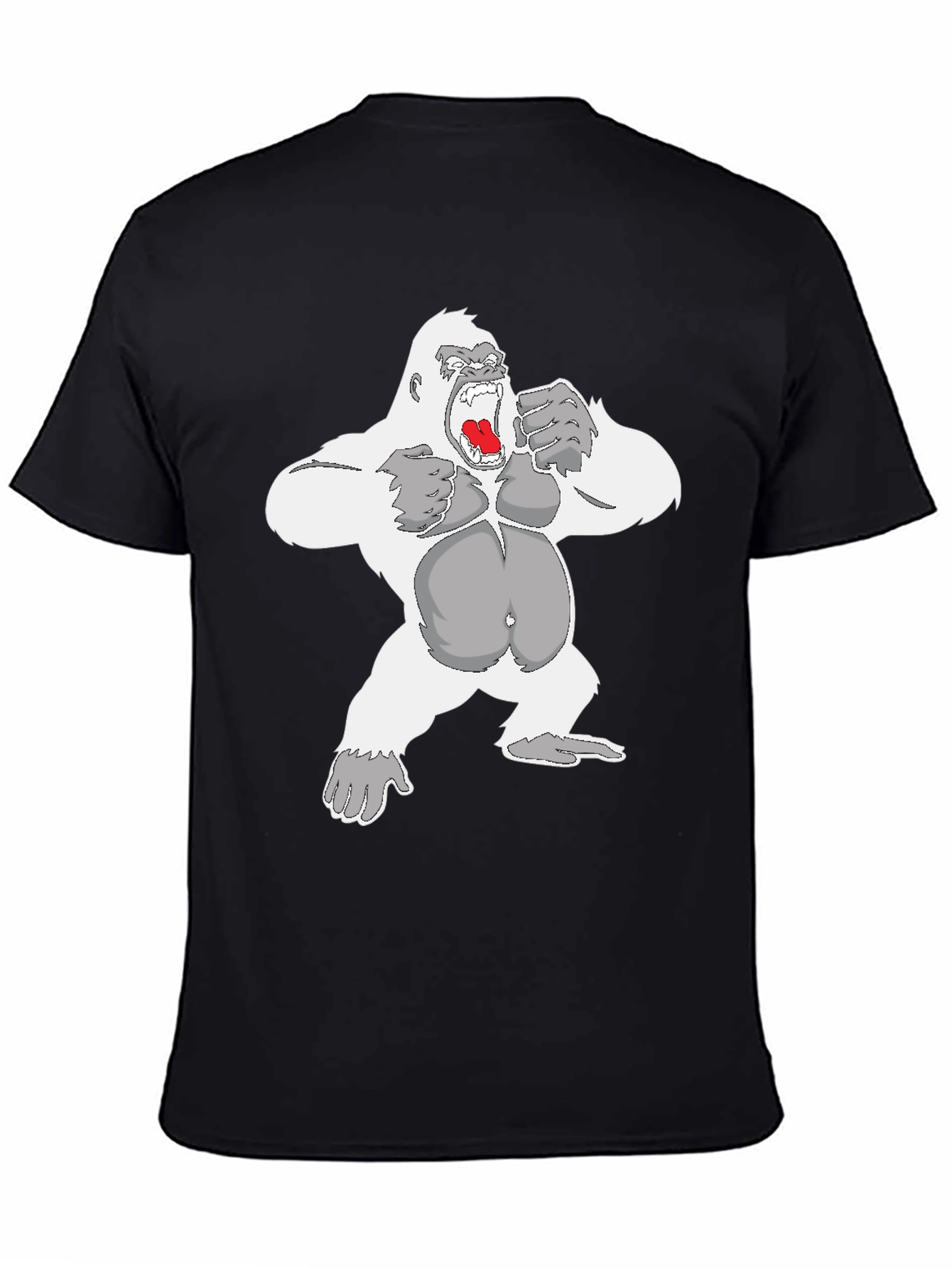 Black Angry Gorilla Graphic Tee - Men's Black T-Shirt view 4