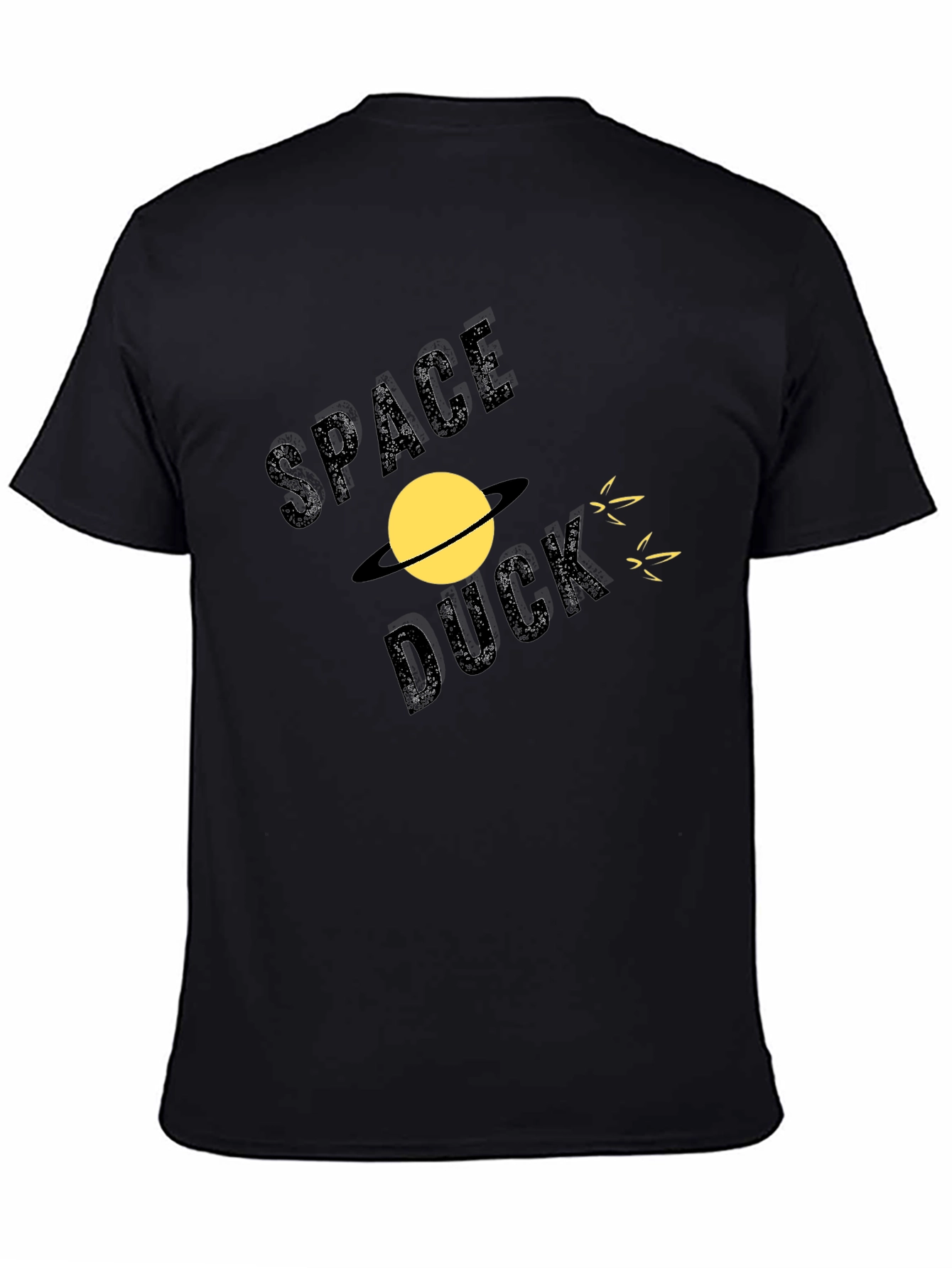Black Space Duck T-Shirt - Novelty Graphic Tee view 4