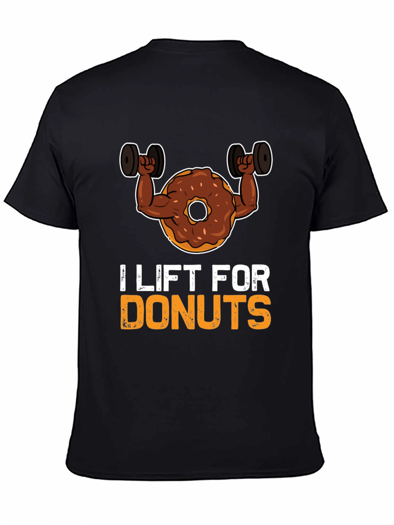 Black I Lift For Donuts Black Graphic T-Shirt view 4