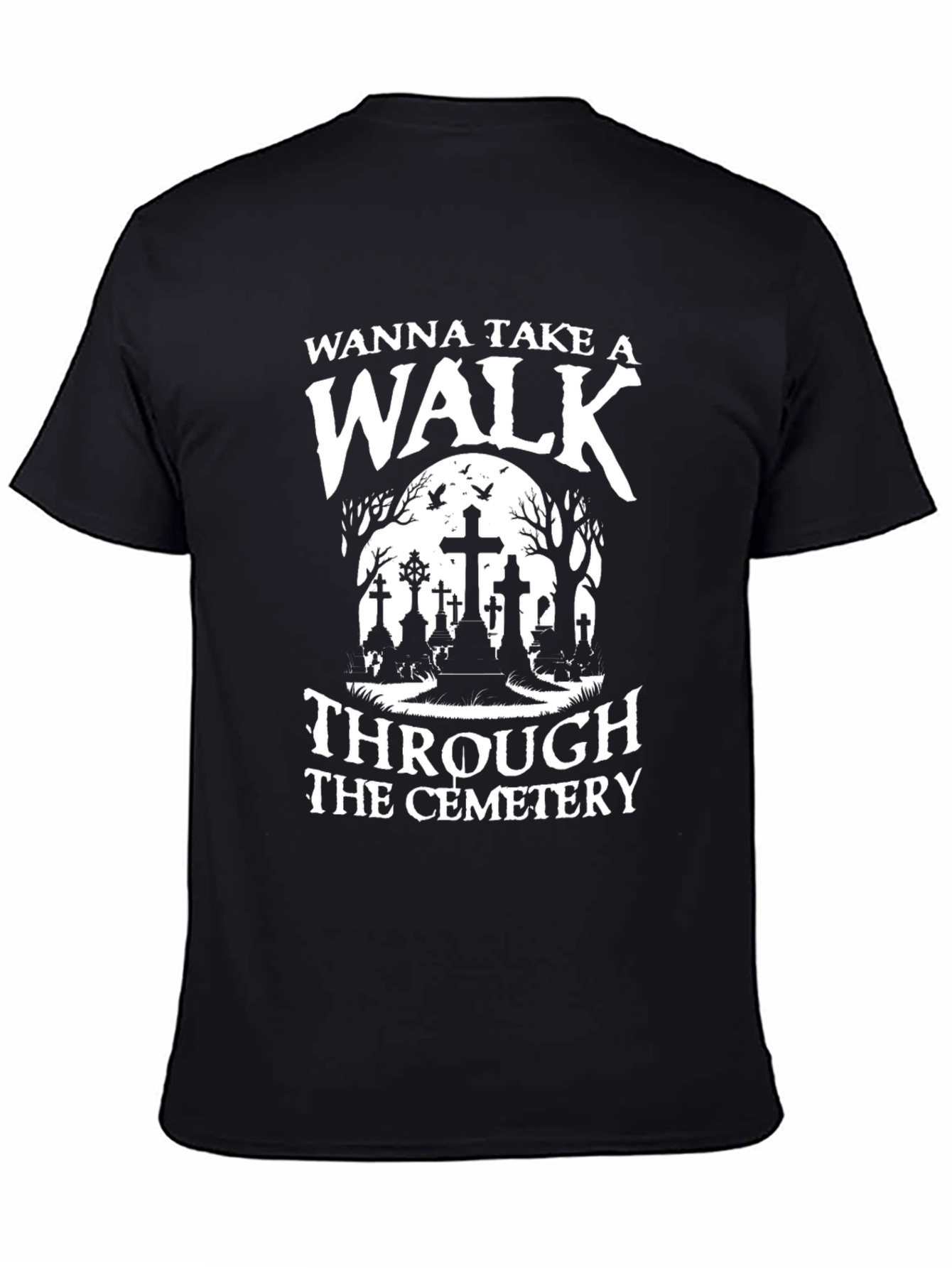 Black Wanna Take A Walk T-Shirt view 4