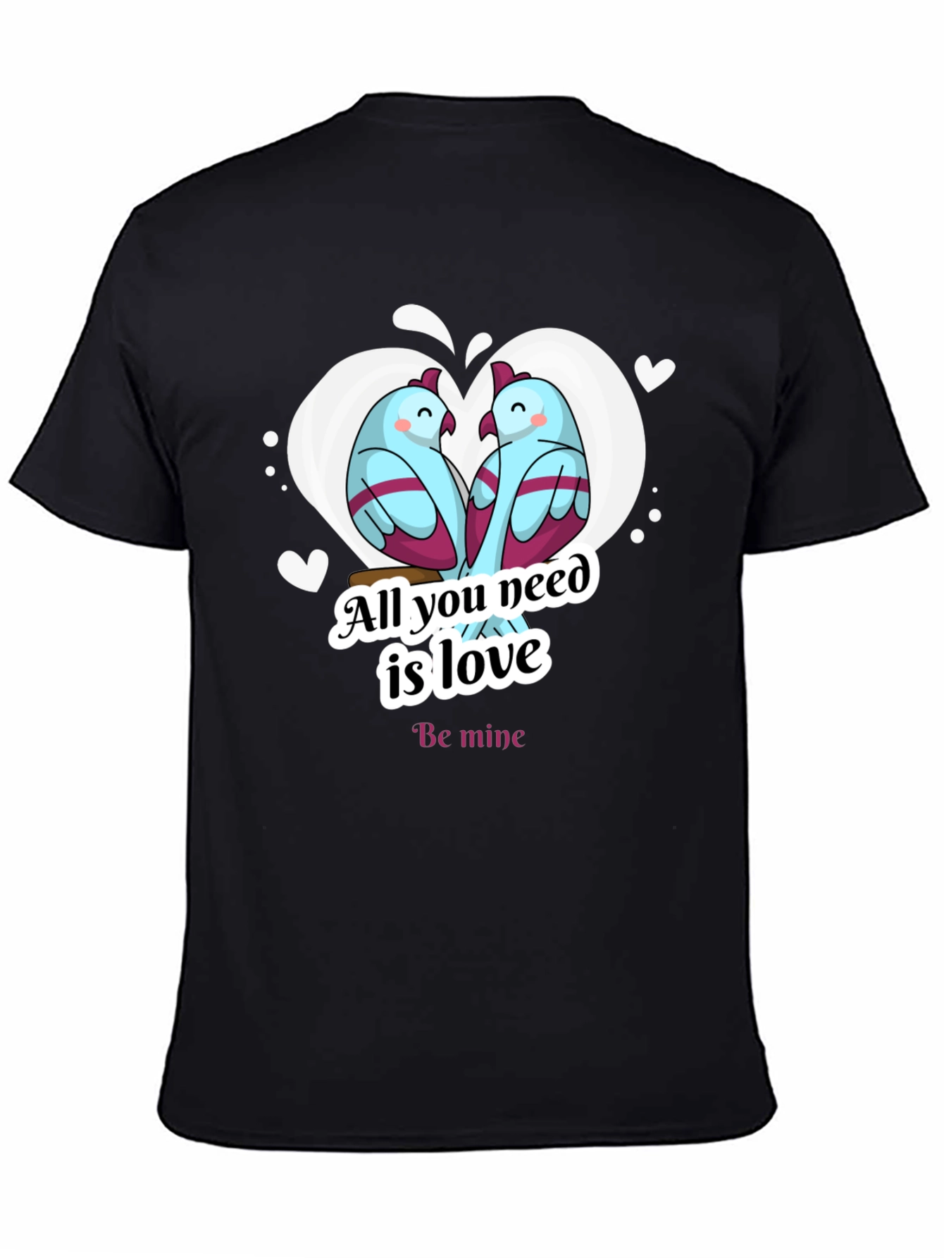 Black Love Birds T-Shirt - All You Need Is Love view 4
